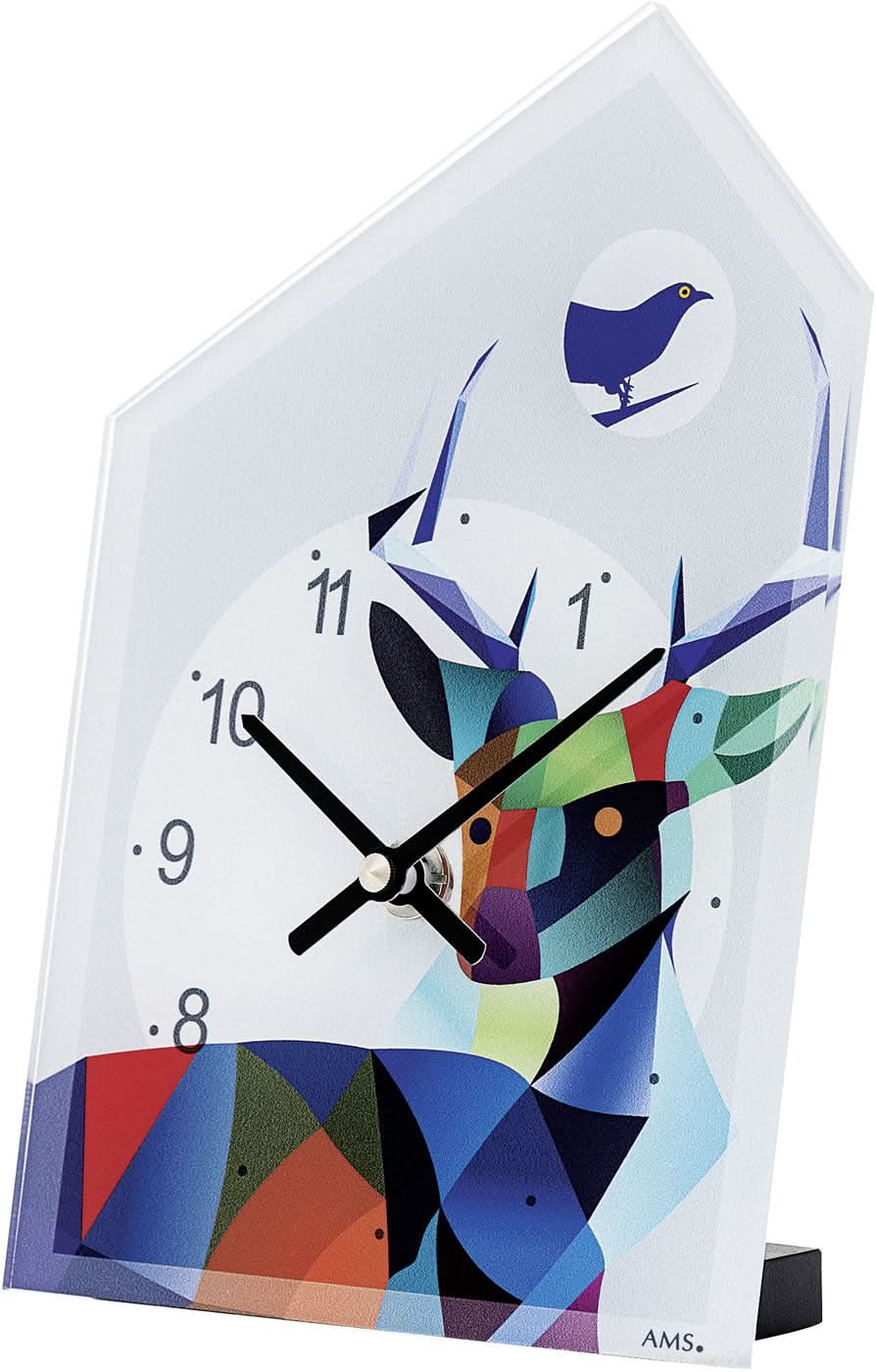 AMS Desk Clock 20x14x4 cm Acrylic • Modern Design • Precise Quartz Movement
