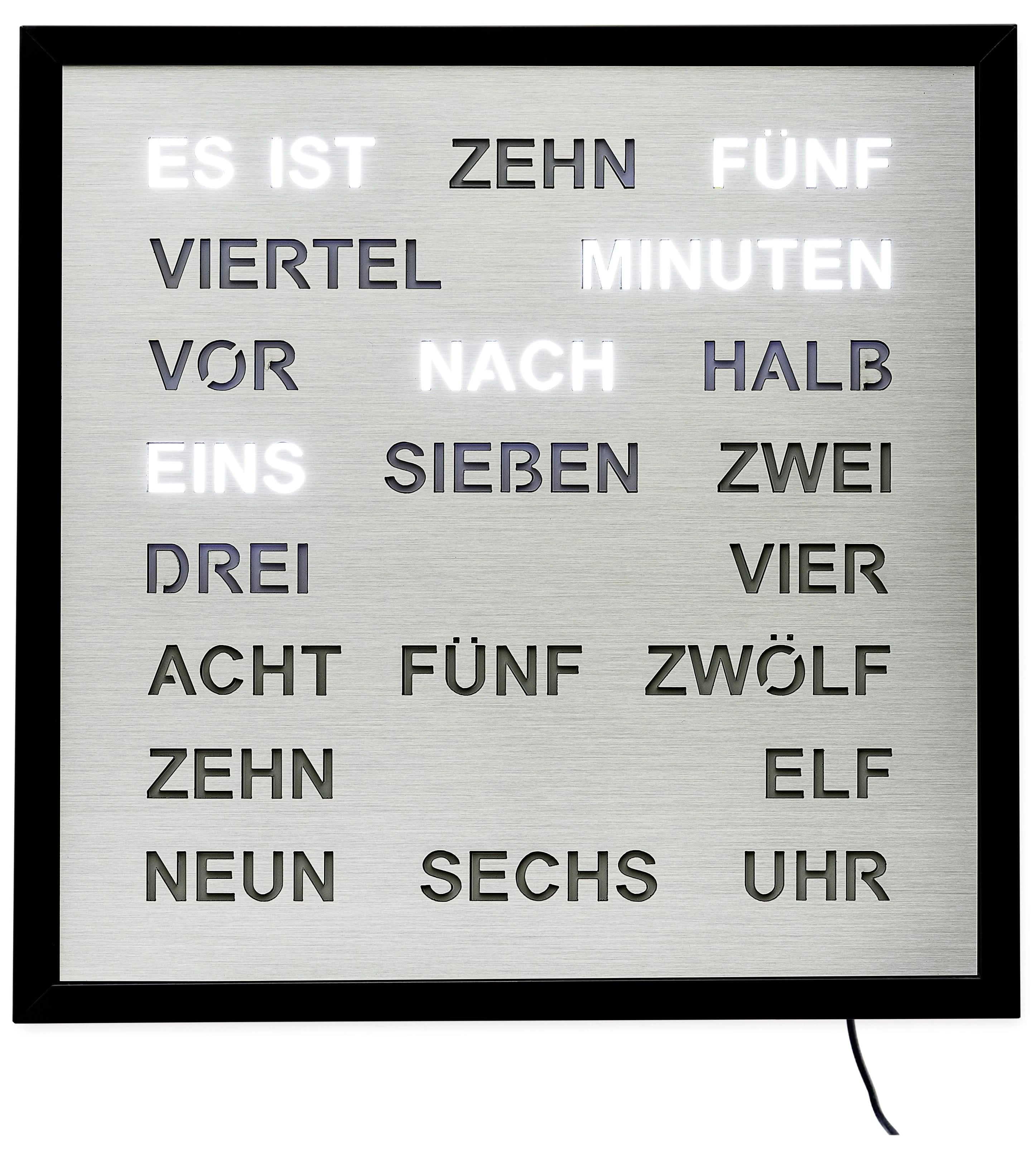 AMS Wall Clock 40x40 cm Metal • Word Display • Modern Design