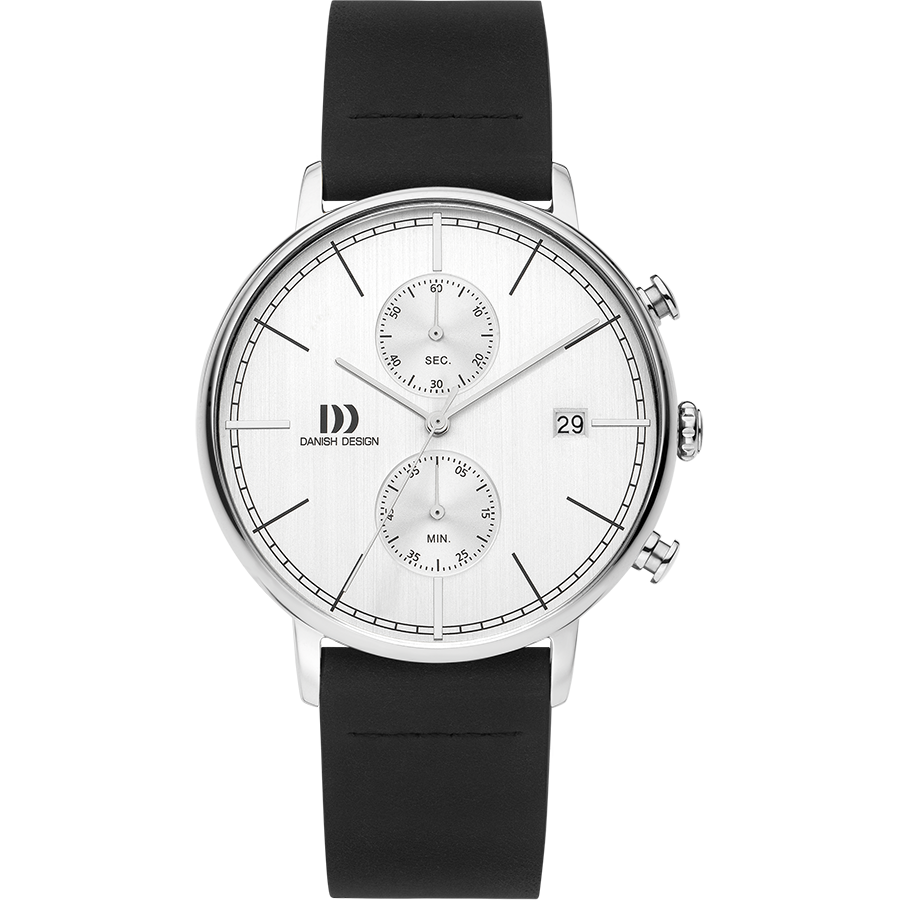 Danish Design Koltur Chrono II IQ12Q1290 Herrenuhr Silber • Mineralglas • Chronograph