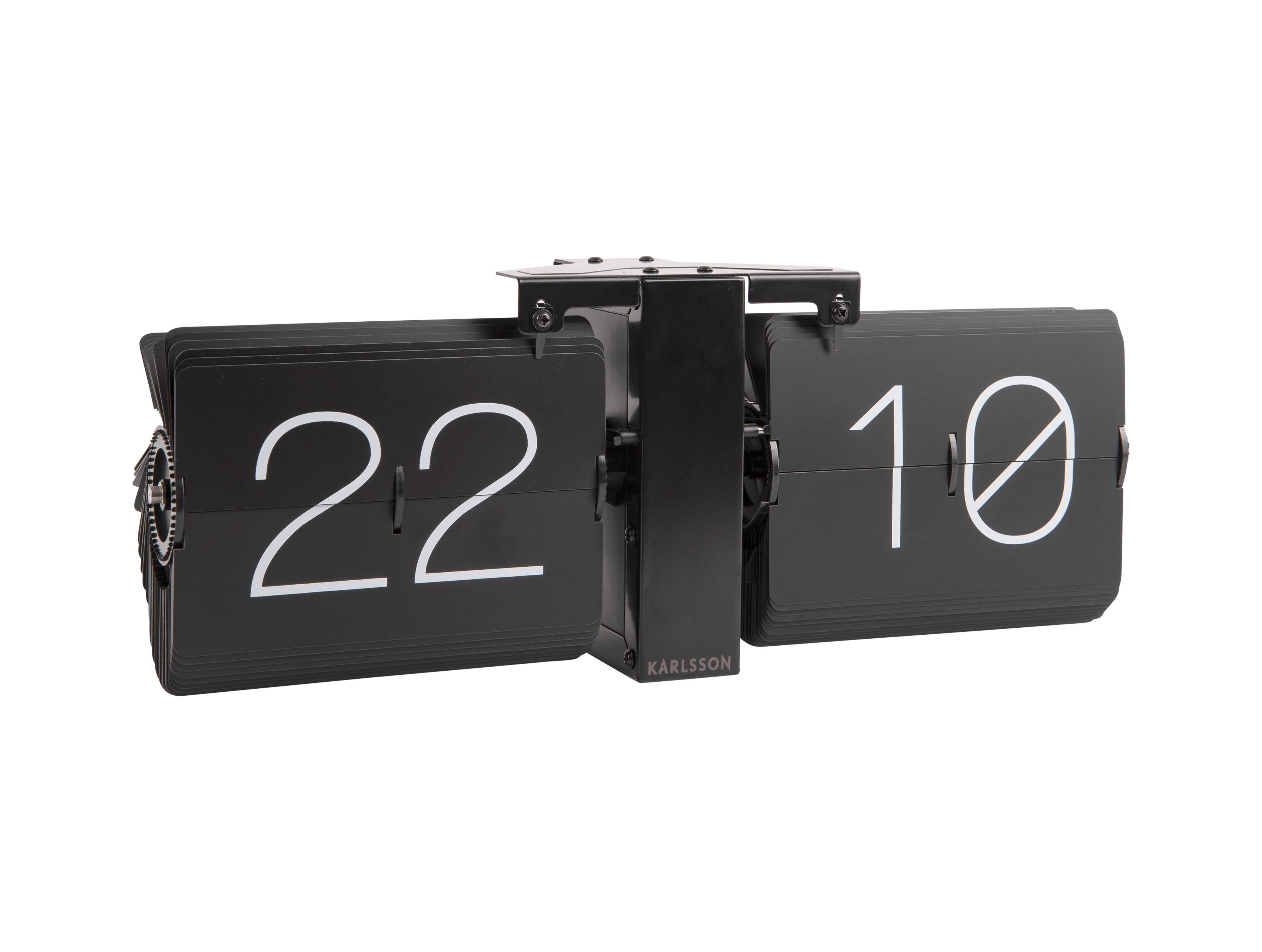 Karlsson Flip Clock No Case KA5602BK Tischuhr Schwarz • Klappziffern-Retrodesign • Tisch- und Wandnutzung