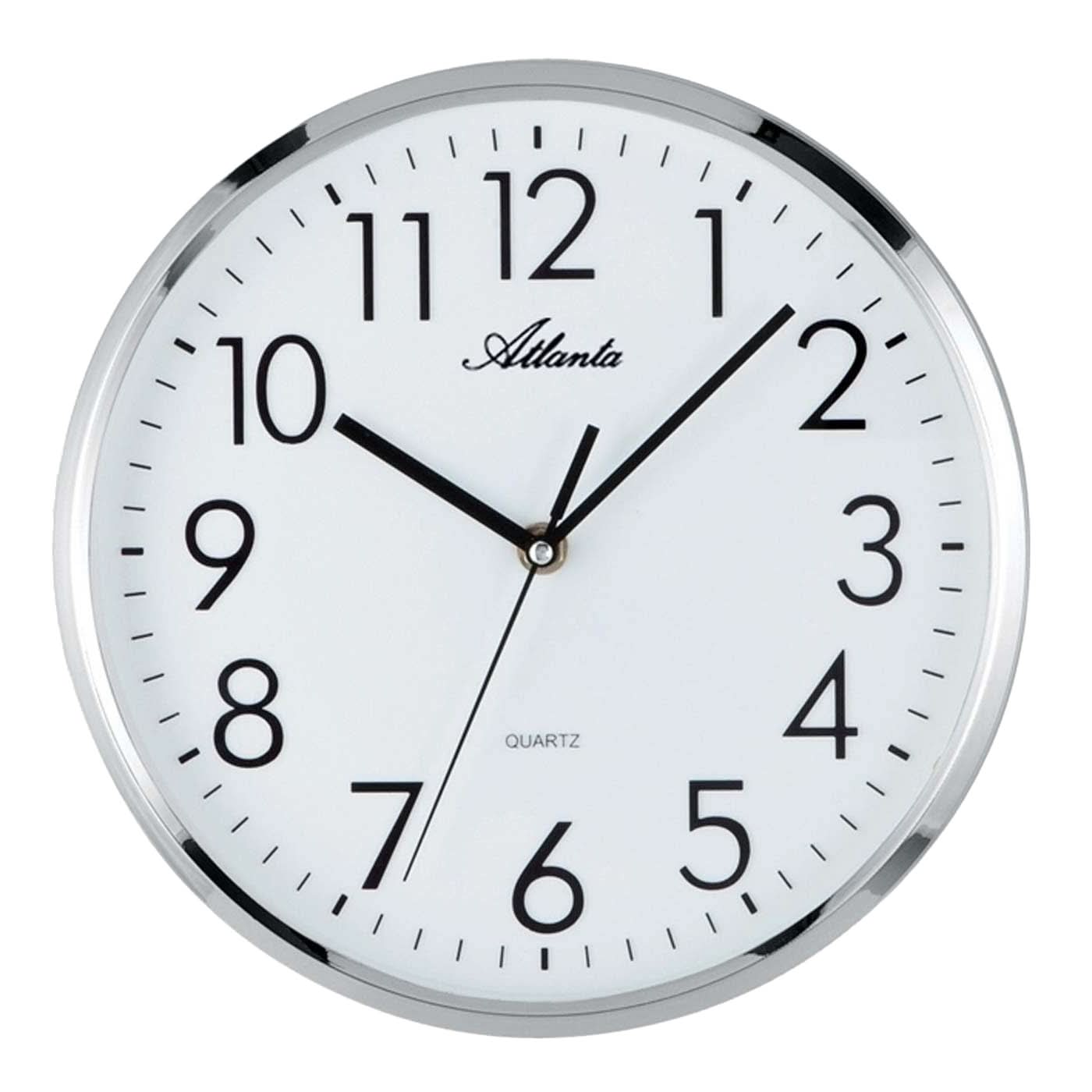 Atlanta Wall Clock 26 cm Ø Plastic • Silent movement • Sweeping second hand