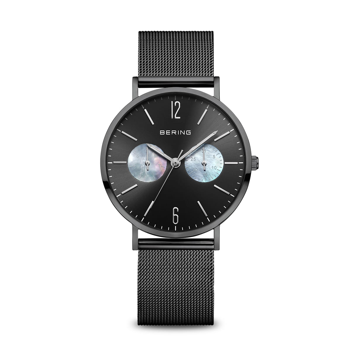 Bering Classic 14236-123 Damenuhr Schwarz • Saphirglas • Milanaise-Armband