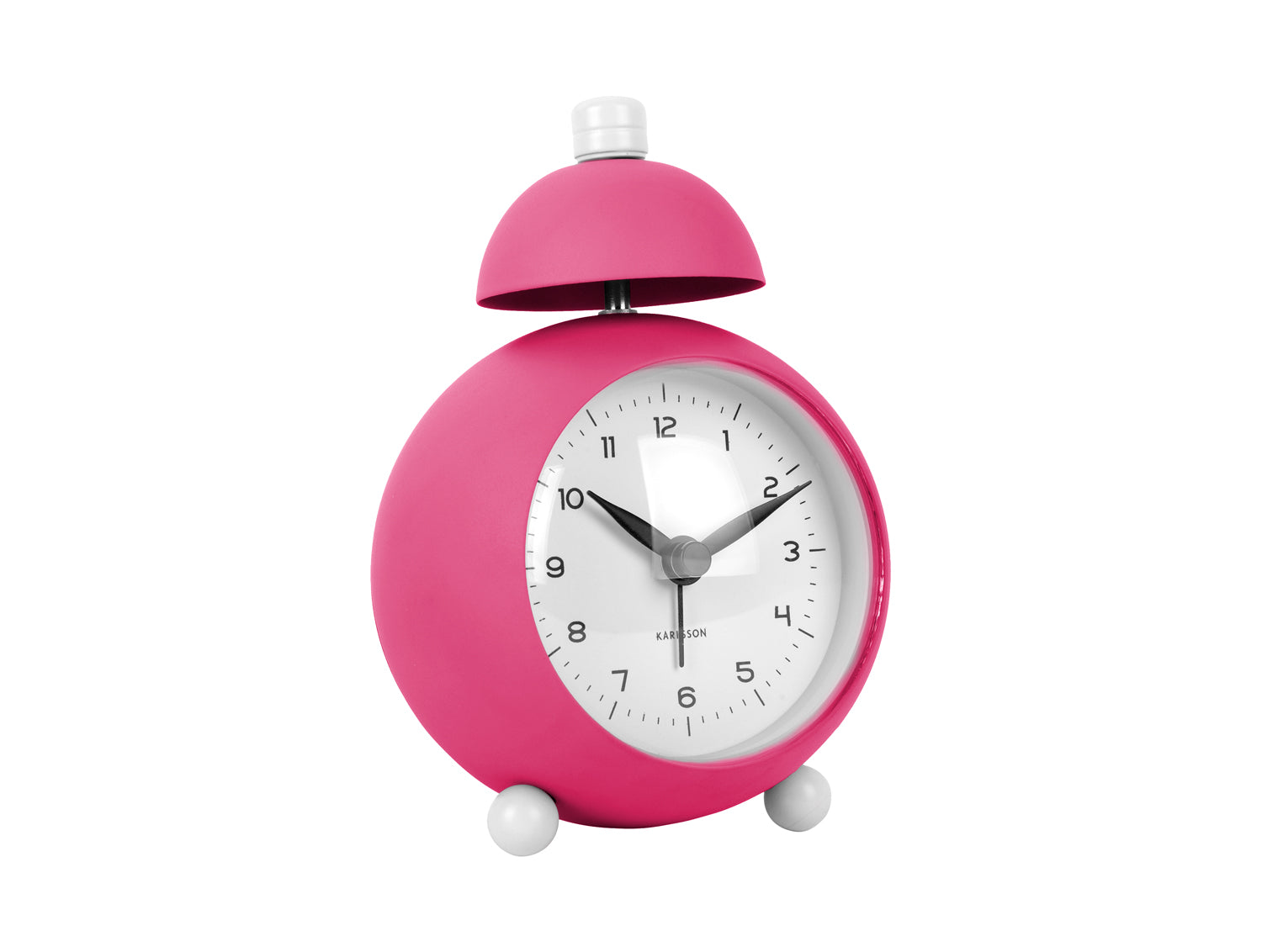 Karlsson Chaplin KA5979BP Wecker Pink • Geräuschloses Sweep-Uhrwerk • Eisengehäuse