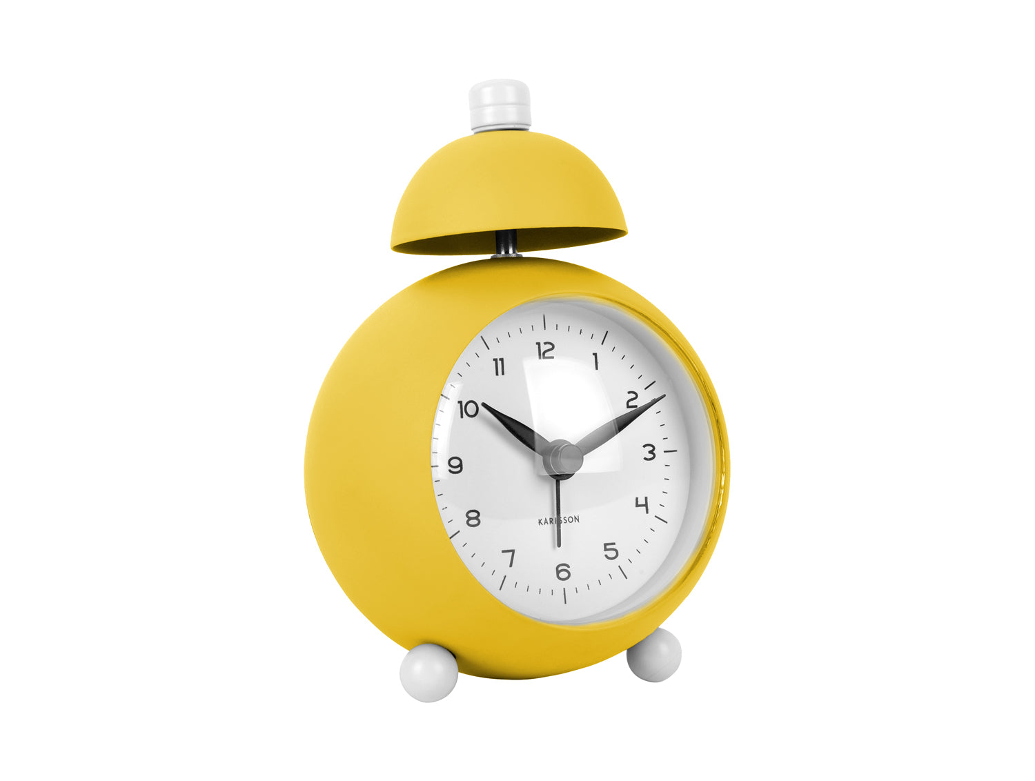 Karlsson Chaplin KA5979BY Wecker Hellgelb • Geräuschloses Sweep-Uhrwerk • Charlie-Chaplin-Design
