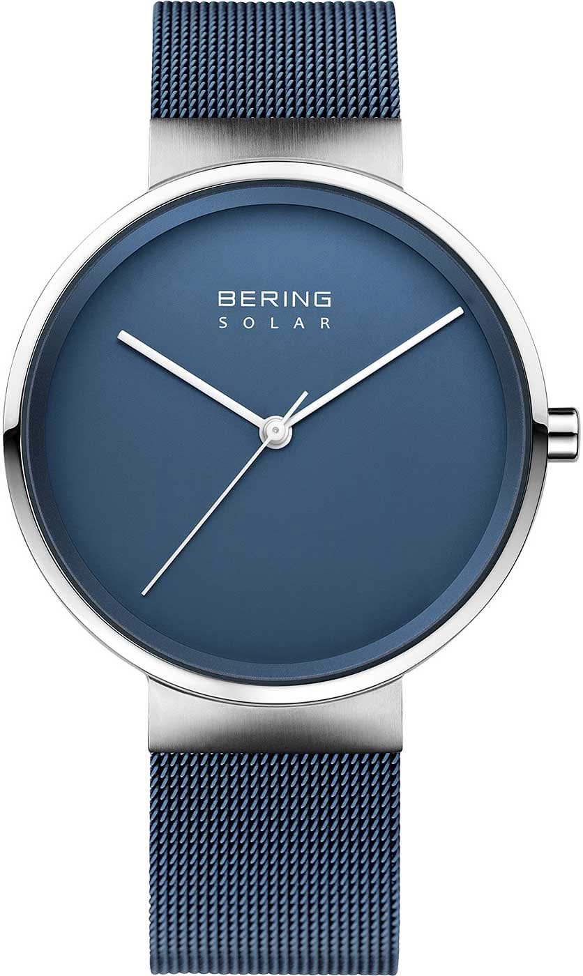 Bering Solar 14339-307 Watch • Scratch-resistant sapphire crystal • Blue Milanese strap