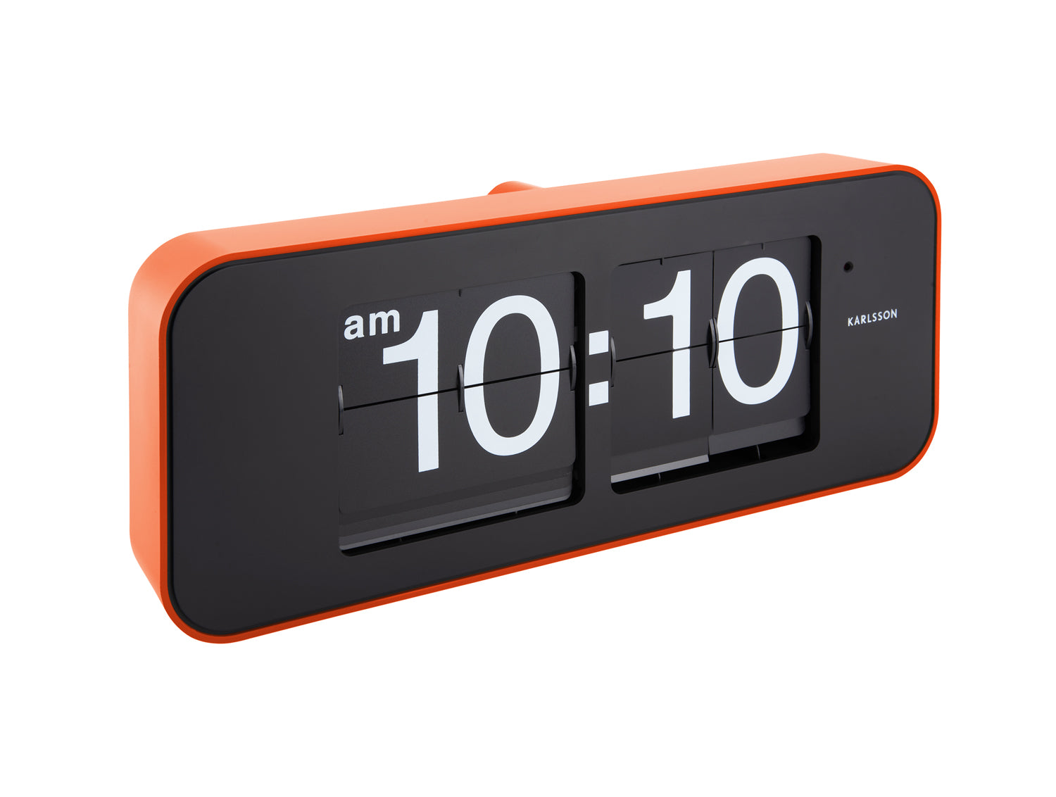 Karlsson Wide Flip KA5999OR Wanduhr Orange • Klappzahlen-Retro-Design • Batteriebetrieb
