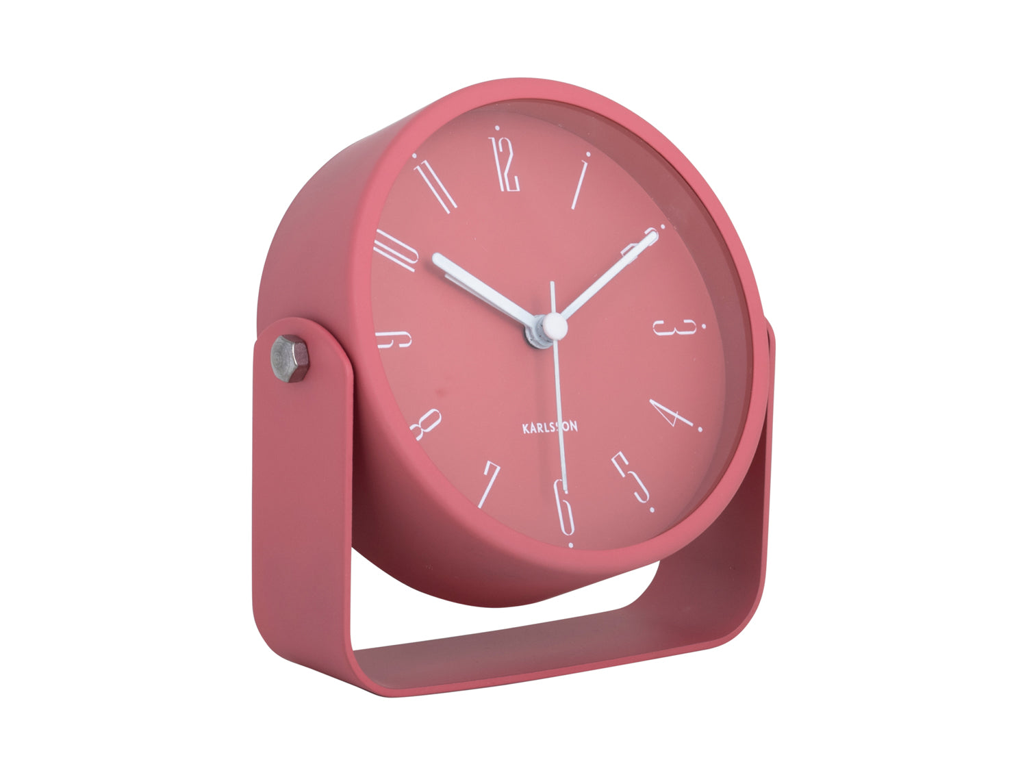 Karlsson Regal Numbers KA5989RD Wecker Blushrot • Lichtfunktion • Elegantes Eisengehäuse