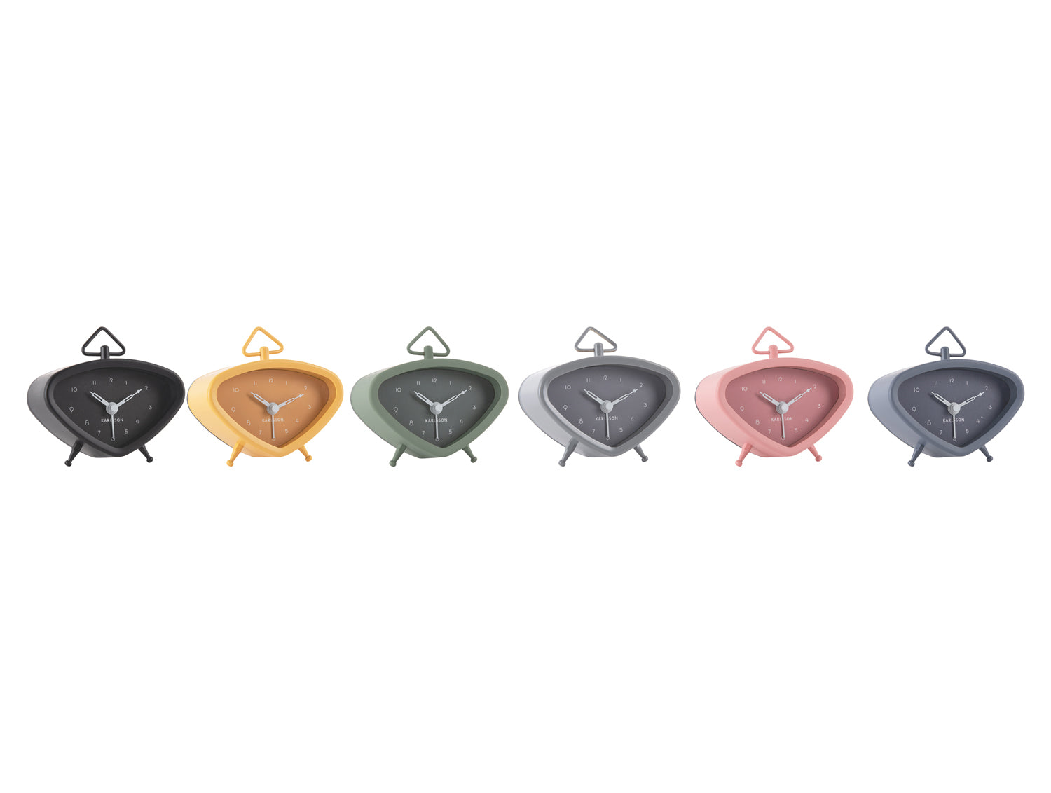 Karlsson Mini Triangle KA5990AS Wecker Mehrfarbig • 6er-Set • Reisebegleiter