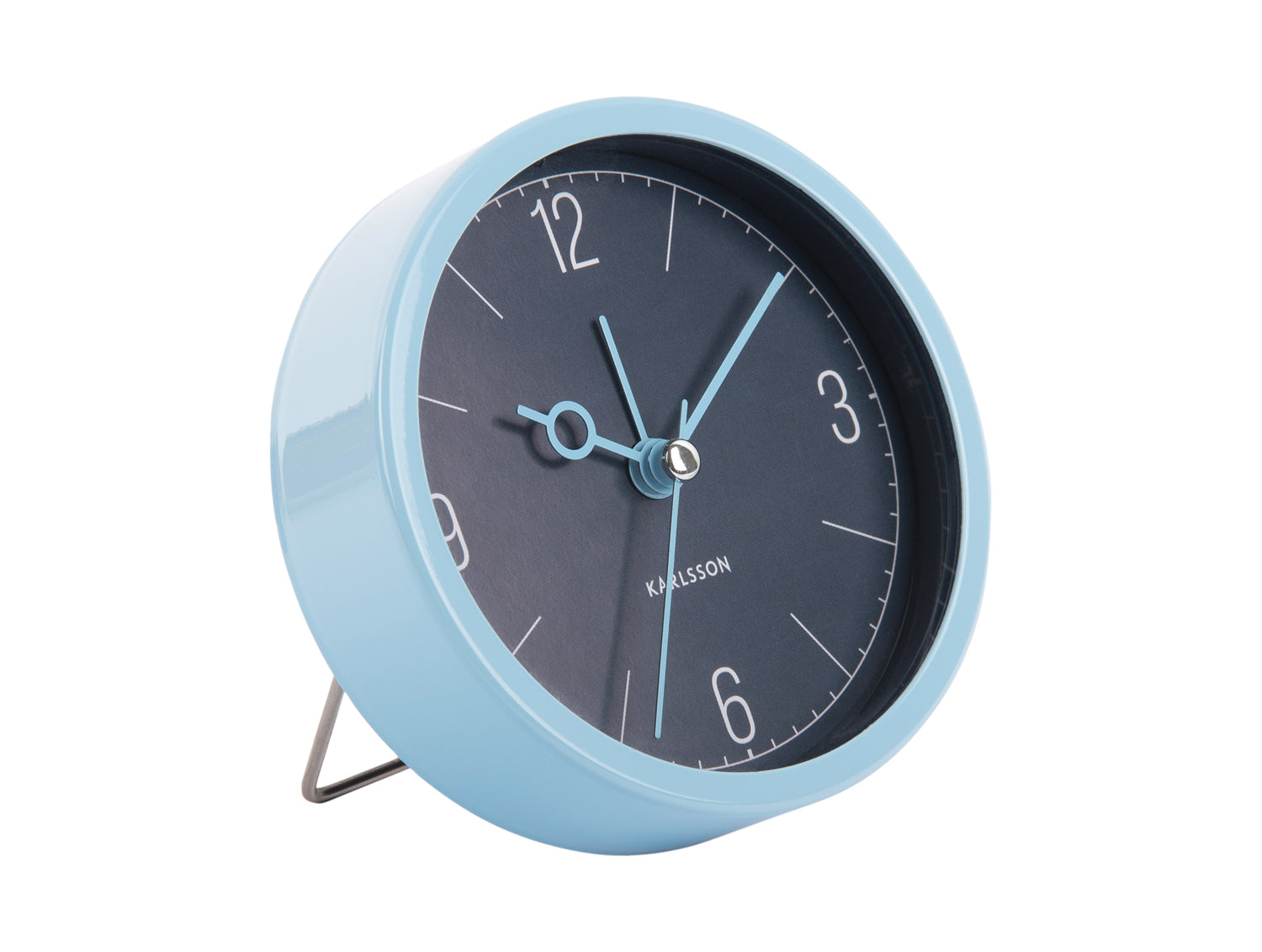 Karlsson Monocle KA5986BL Wecker Nachtblau • Geräuschloses Sweep-Uhrwerk • Aluminium-Design