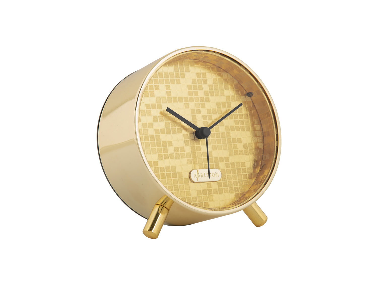 Karlsson Disco KA6004GD Wecker Gold • Geräuschloses Sweep-Uhrwerk • Lichtfunktion