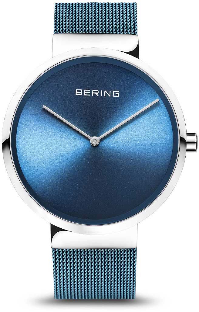 Bering Classic 14539-308 Watch • Scratch-resistant sapphire crystal • Blue Milanese strap