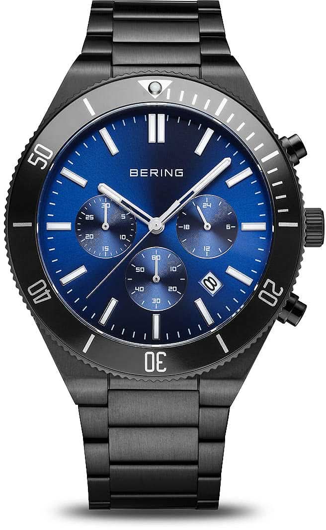 Bering Classic 15043-727 Men's Watch • Scratch-resistant sapphire crystal • Blue sunray dial