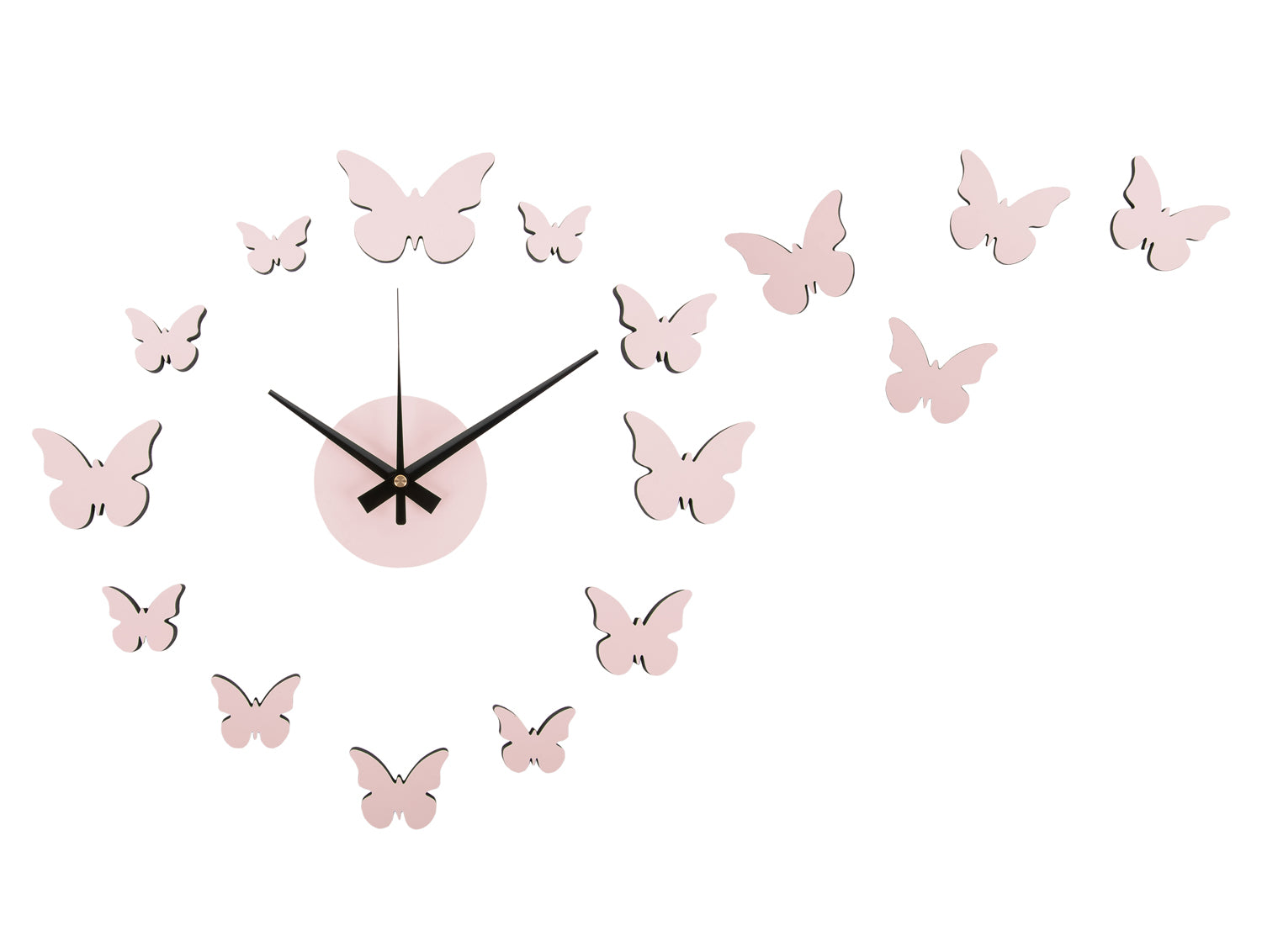 Karlsson DIY Butterfly KA6000LP Wanduhr Softpink • Schmetterlinge als Schaumstoff-Sticker • DIY-Gestaltung