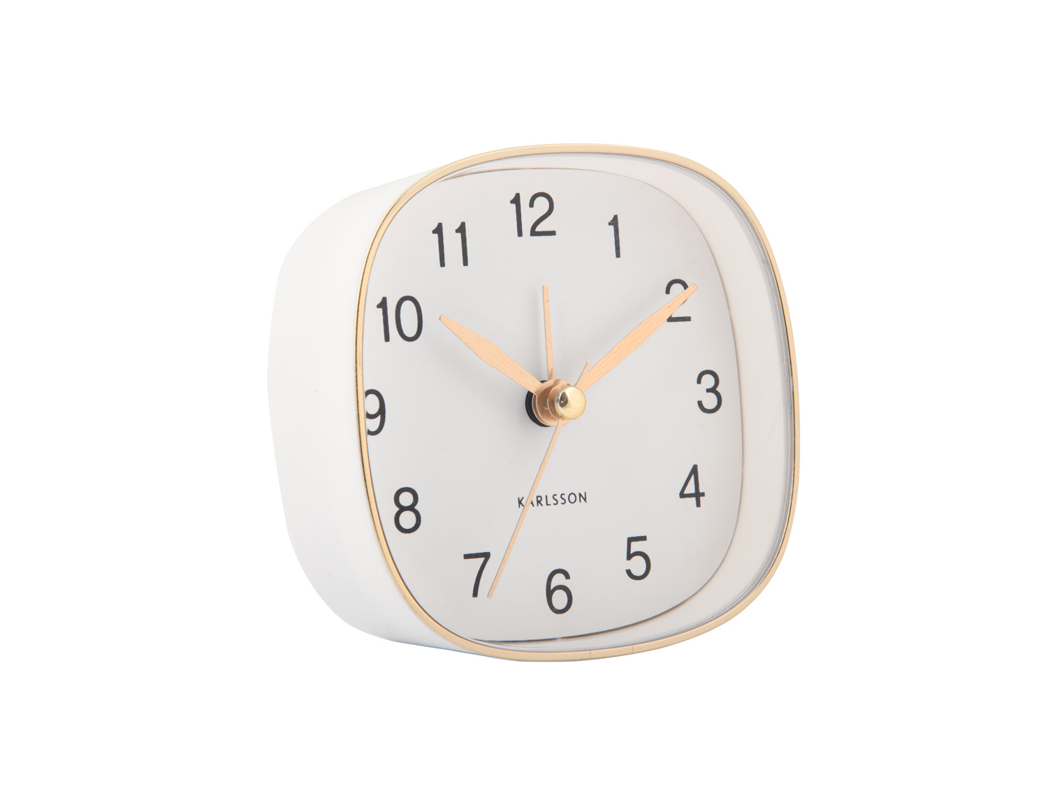 Karlsson Travel Square KA5957WH Wecker Weiß • Geräuschloses Sweep-Uhrwerk • Kompakter Reisewecker