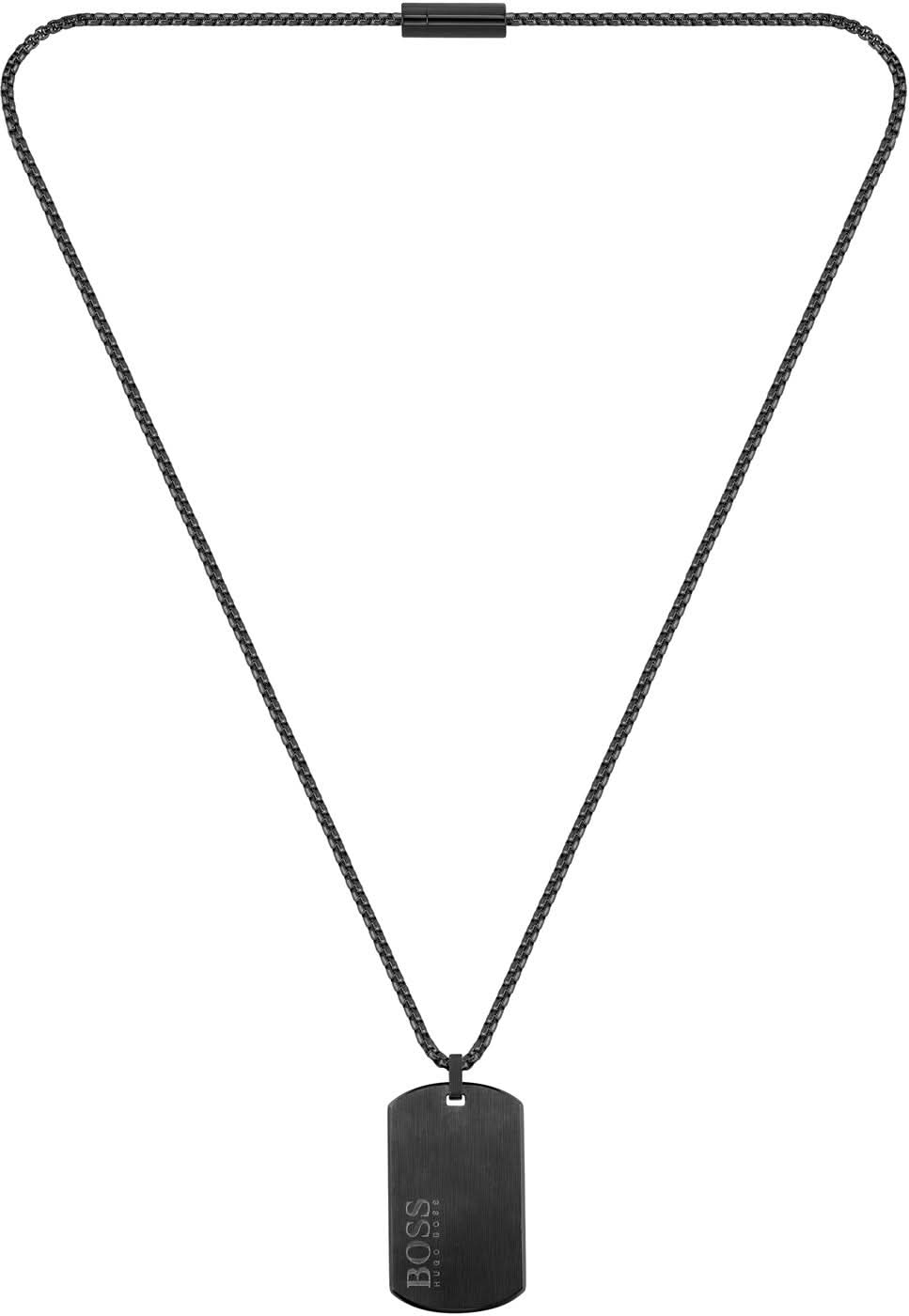 Boss Jewelry 1580052 - Venetian Chain with ID Pendant, Black