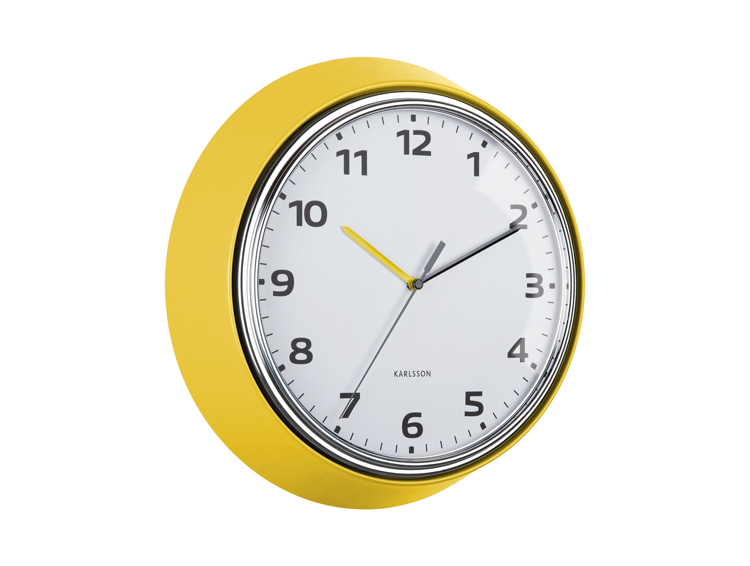 Karlsson Modern Retro KA6006YE Wanduhr Leuchtelb • Sweep-Uhrwerk • Retro-Design