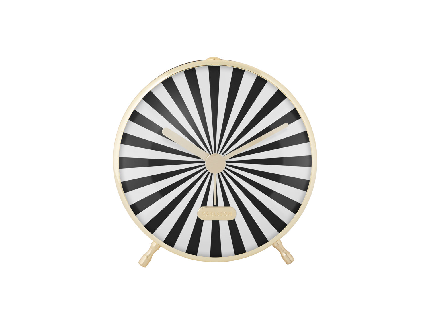 Karlsson Candy Swirl KA6008BK Wecker Schwarz & Weiß • Geräuschloses Sweep-Uhrwerk • Verspieltes Retro-Design
