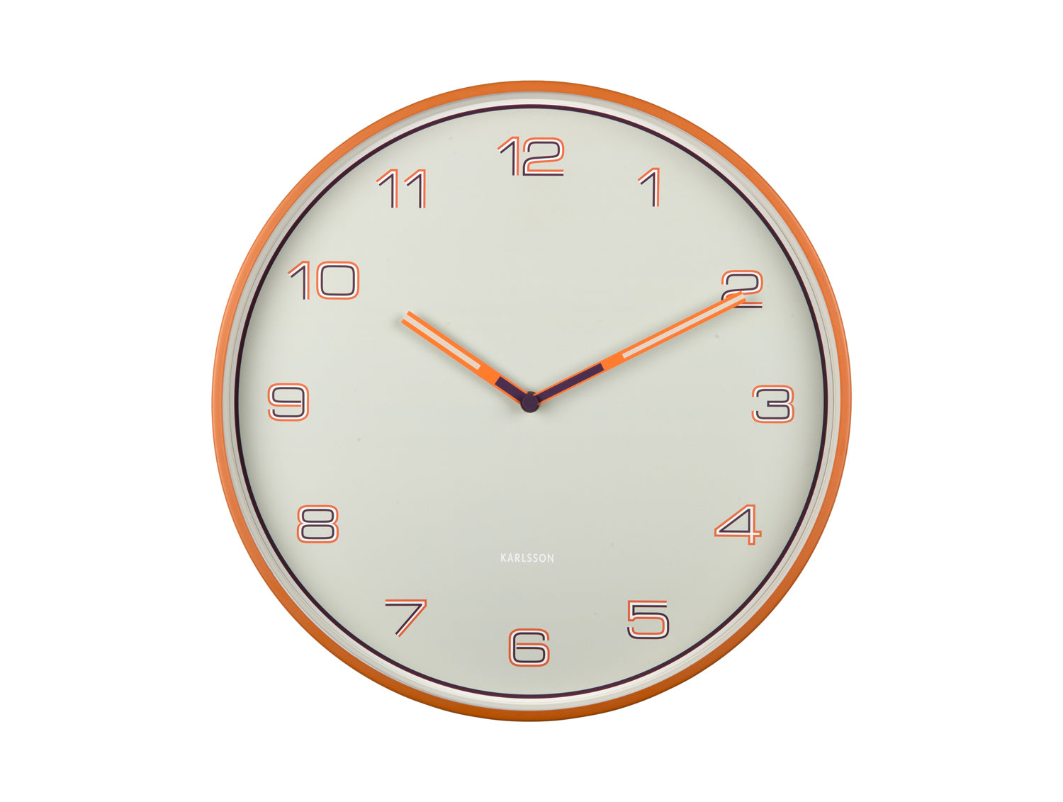 Karlsson Lined Numbers KA6013OR Wanduhr Orange • Sweep-Uhrwerk • Designer Boxtel & Buijs