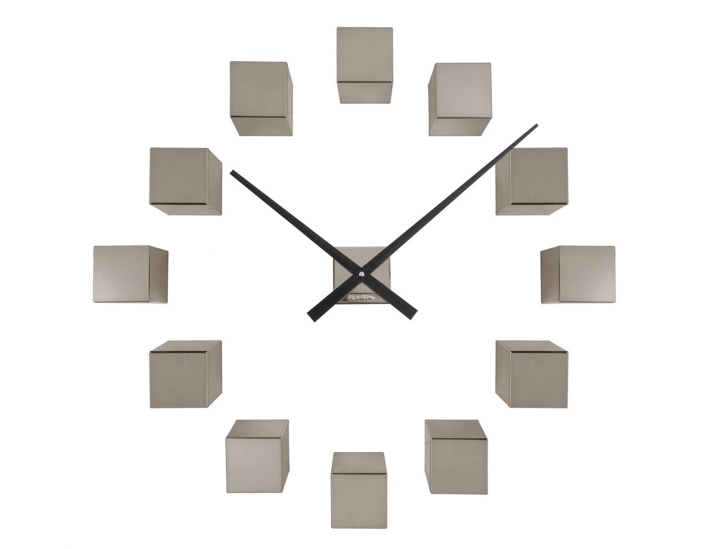 Karlsson DIY Cubic Metallic KA5974GY Wanduhr Dunkelgrau Metallic • DIY Würfel-Design • Modernes Quarzwerk
