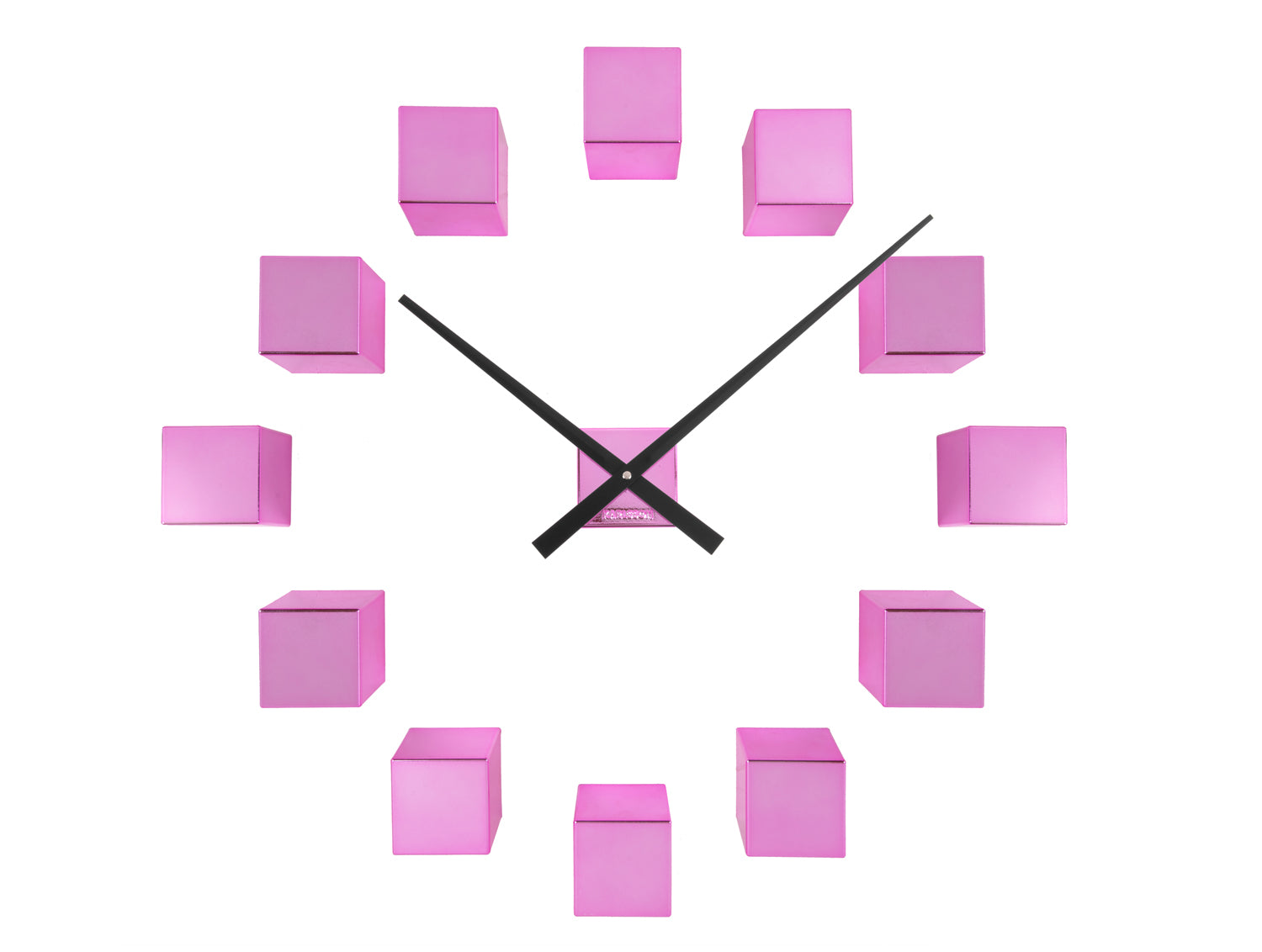Karlsson DIY Cubic Metallic KA5974PI Wanduhr Metallic Dunkelrosa • Individuelle Würfel-Gestaltung • Skandinavisches Design