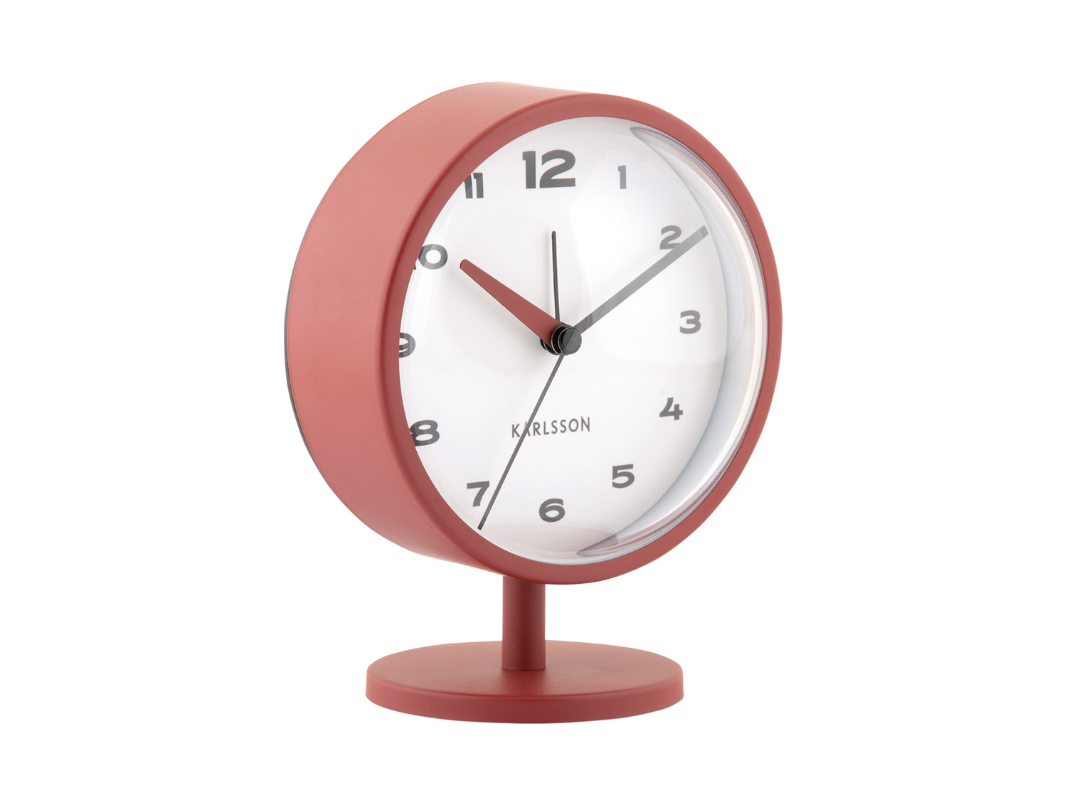 Karlsson Brisk Dome KA6027RD Wecker Rot • Geräuschloses Sweep-Uhrwerk • Eisengehäuse