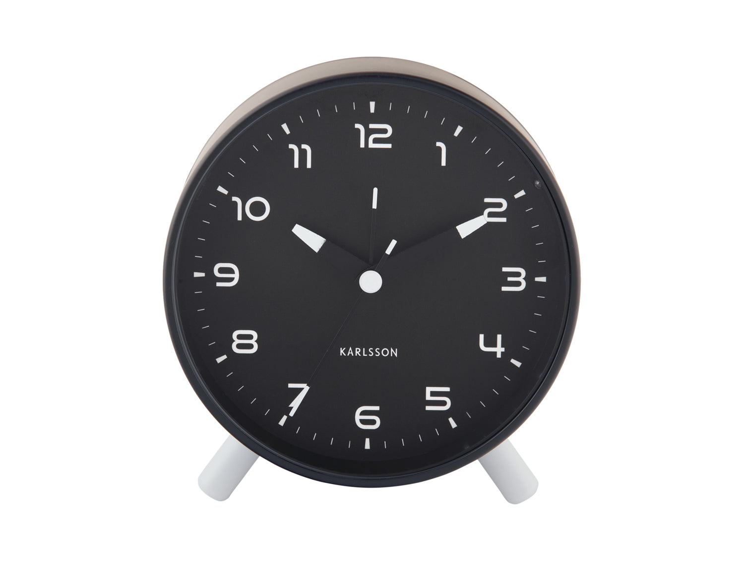 Karlsson Orgullo KA6029BK Wecker Schwarz • Geräuschloses Sweep-Werk • Zeitloses Design