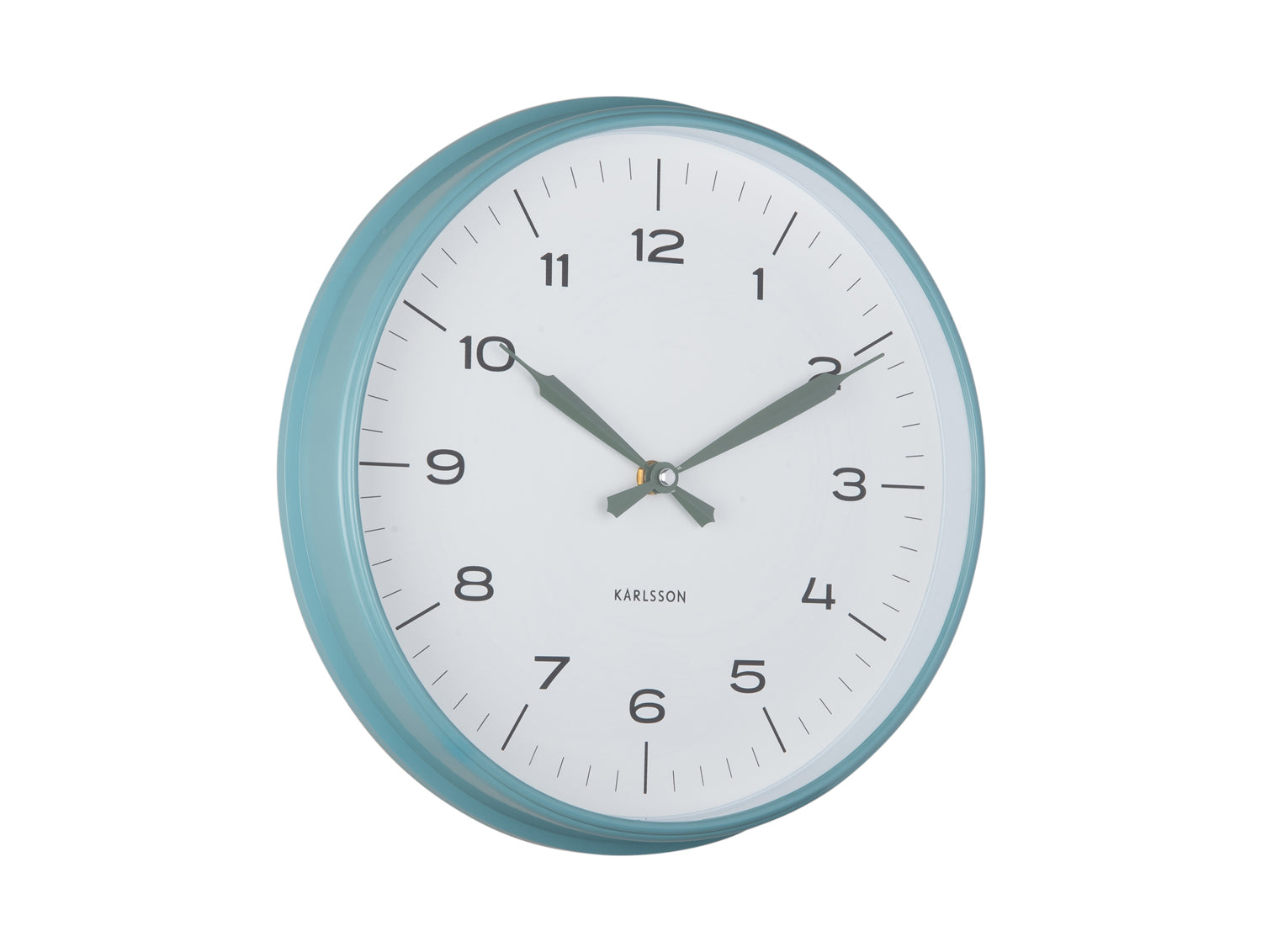 Karlsson Modern Factory KA6056BL Wanduhr Mistyblau • Sweep-Uhrwerk • Modernes Industriedesign