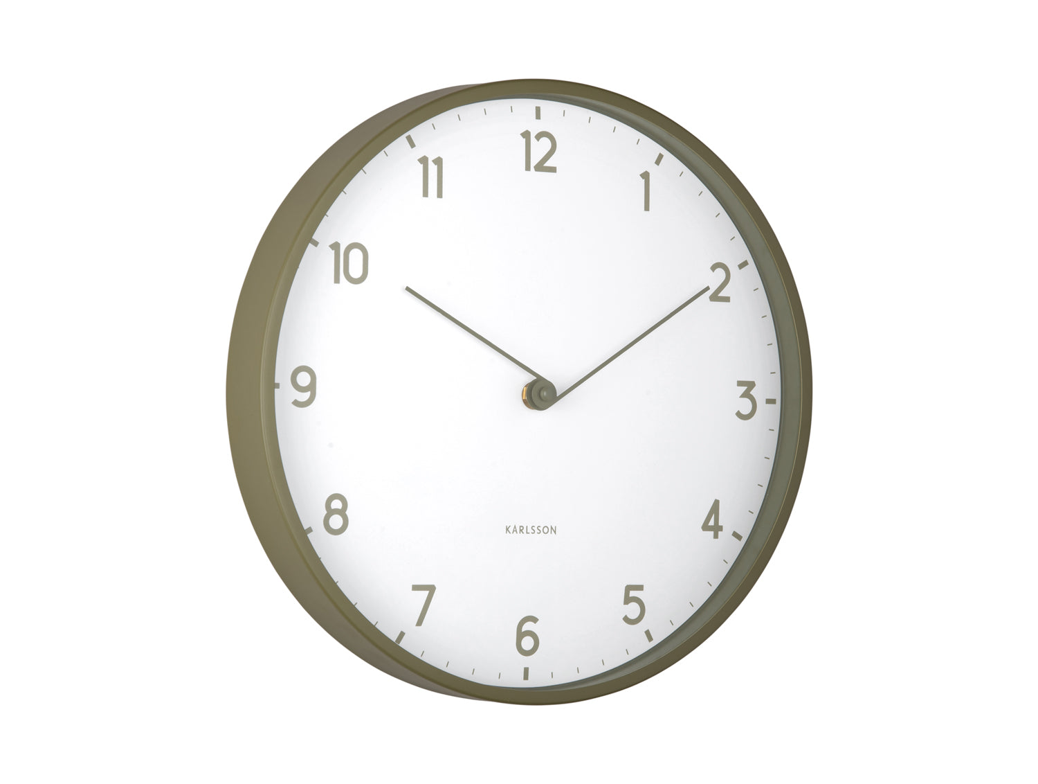 Karlsson Sencillez KA6057DG Wanduhr Militärgrün • Geräuschloses Sweep-Uhrwerk • Minimalistisches Design