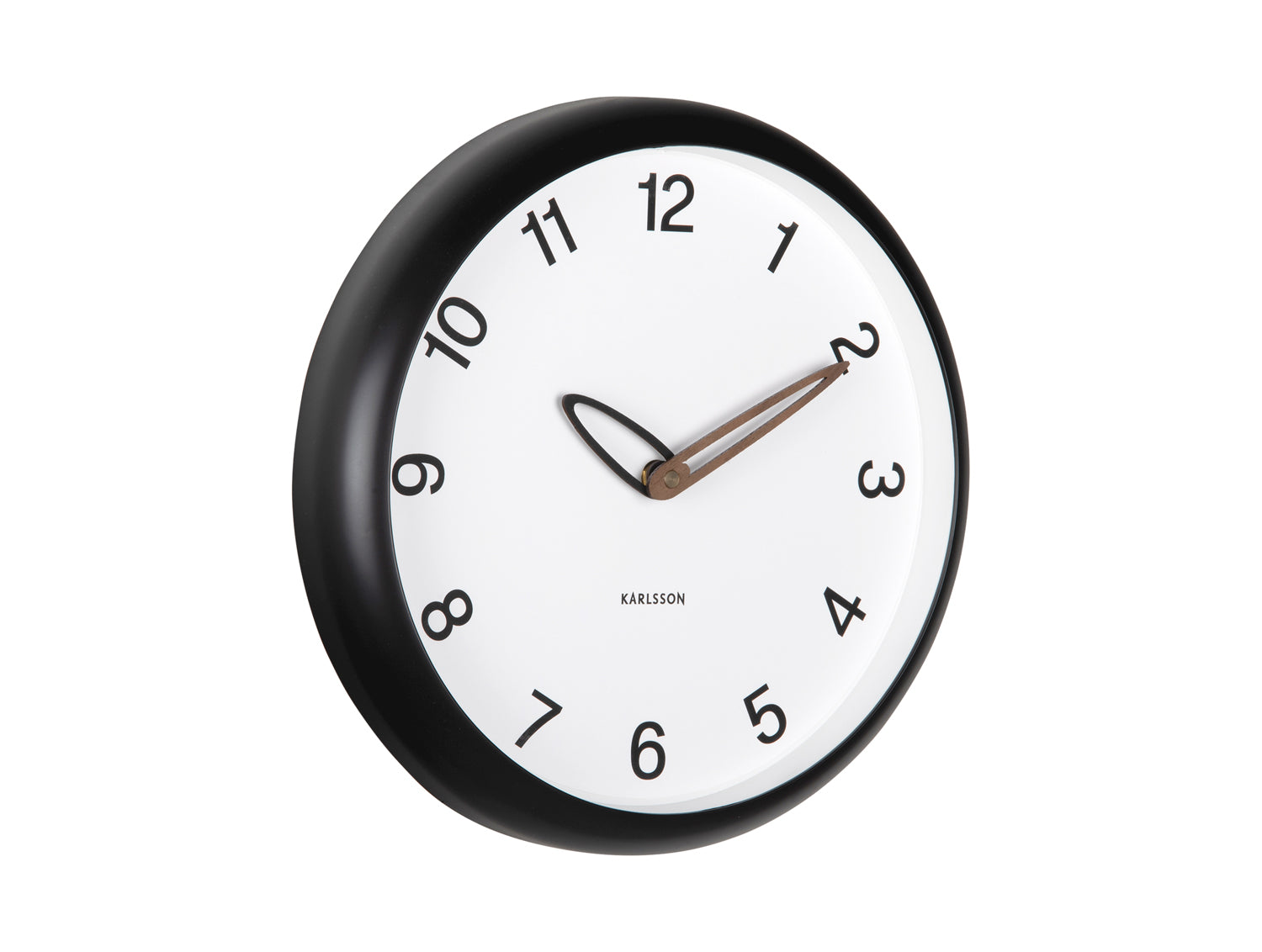 Karlsson Bella KA6043BK Wanduhr Schwarz • Geräuschloses Sweep-Uhrwerk • Skandinavisches Design