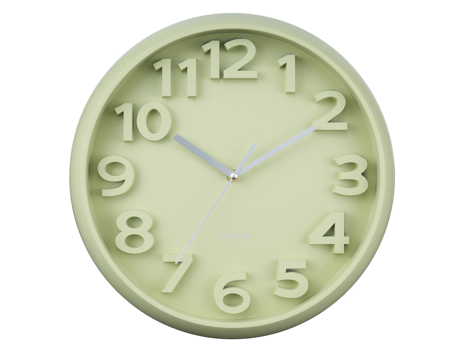 Karlsson Elevated Classic Numbers KA6052GR Wanduhr Teegrün • Geräuschloses Sweep-Uhrwerk • Zeitloses Design