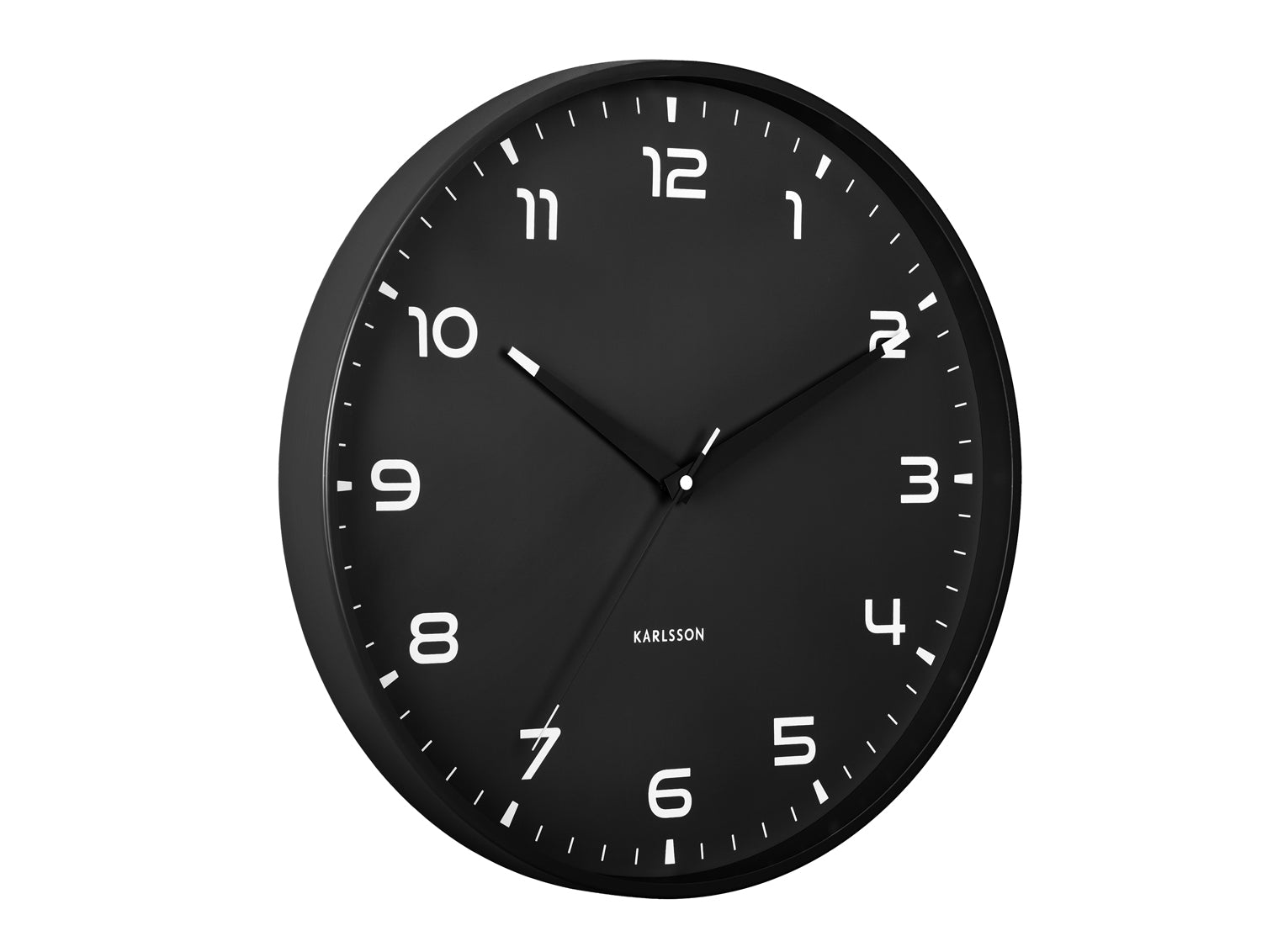 Karlsson Orgullo KA6053BK Wanduhr Schwarz • Geräuschloses Sweep-Uhrwerk • Minimalistisches Design