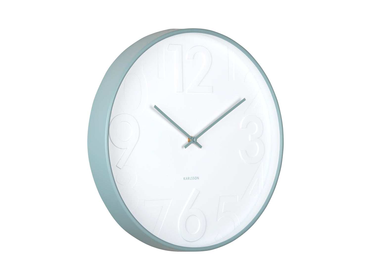 Karlsson Ayuno KA6063BL Wanduhr Misty Blue • Geräuschloses Sweep-Uhrwerk • Skandinavisches Design