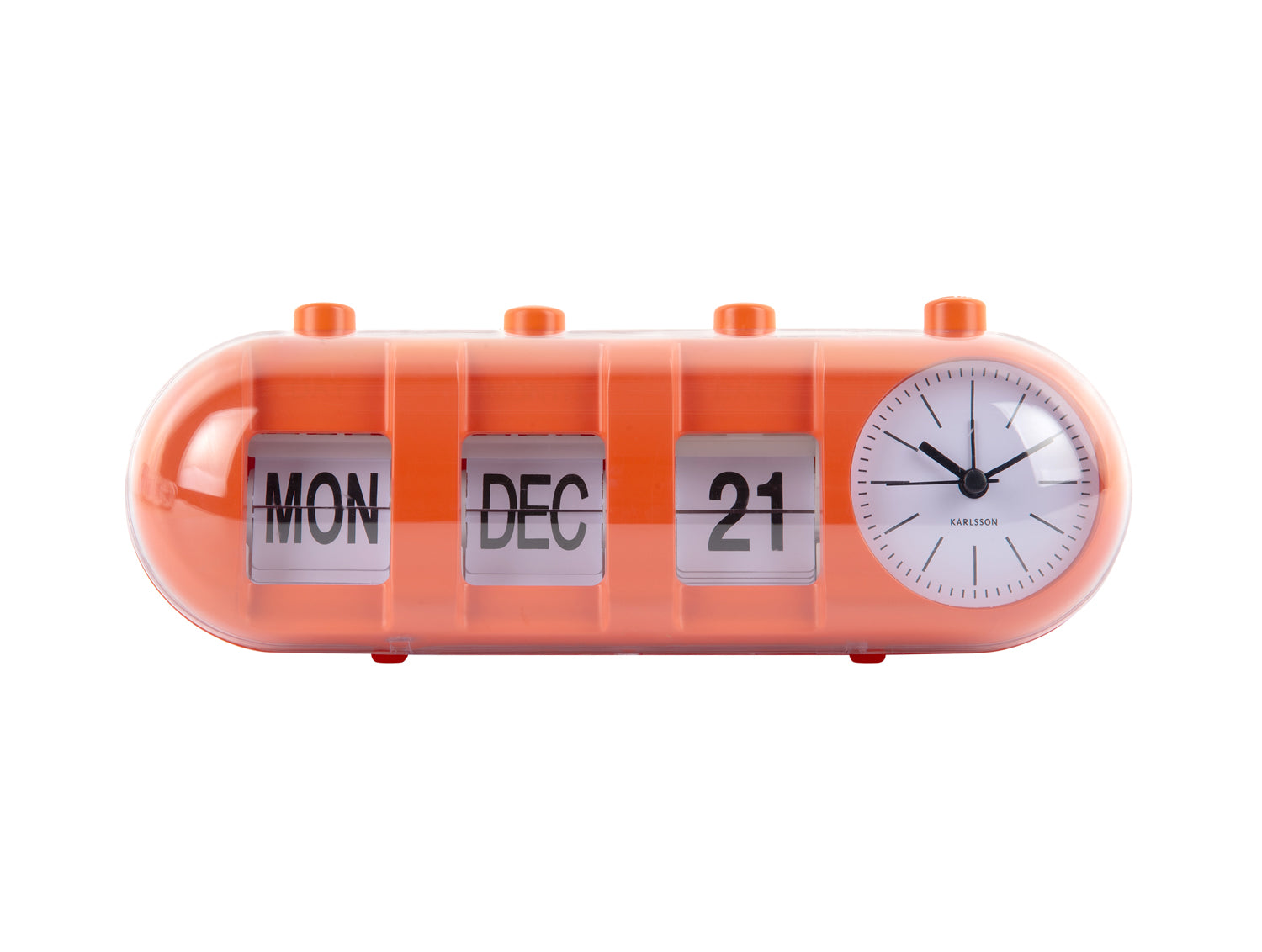 Karlsson Retro Tube Calendar Flip KA6045OR Wecker Orange • Klappzahlen-Kalender • Retro-Design