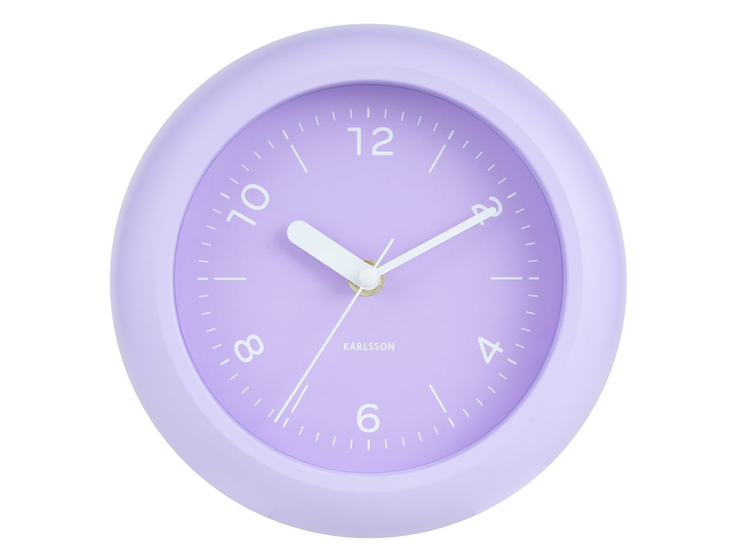 Karlsson Slope KA6047LP Wanduhr Sanftlila • Geräuschloses Sweep-Uhrwerk • Playful Design