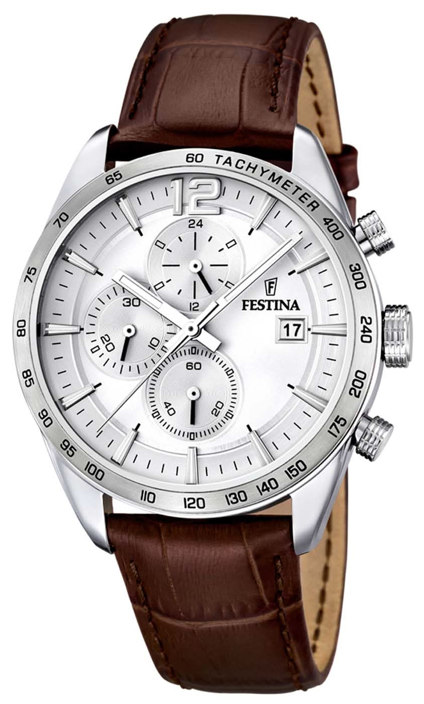 Festina Timeless Chronograph F16760/1 Men's Watch • Elegant Design • Leather Strap