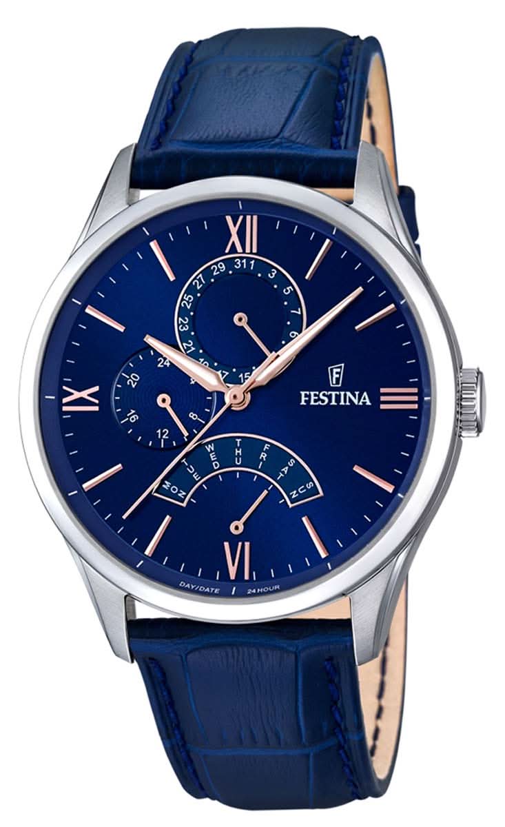 Festina Retro F16823/3 Men's Watch • Leather Strap • 5 ATM