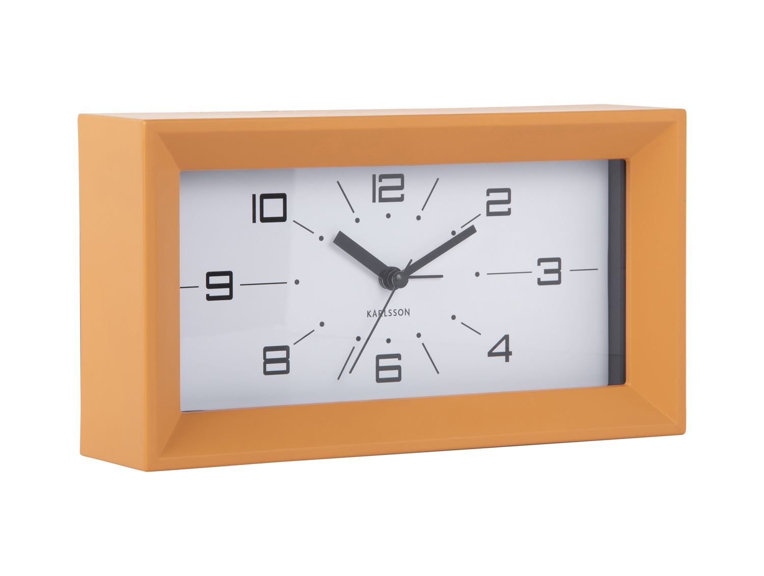 Karlsson Lujo Rectangle KA6066YE Wecker Ockergelb • Geräuschloser Sweep-Antrieb • Retro-Design