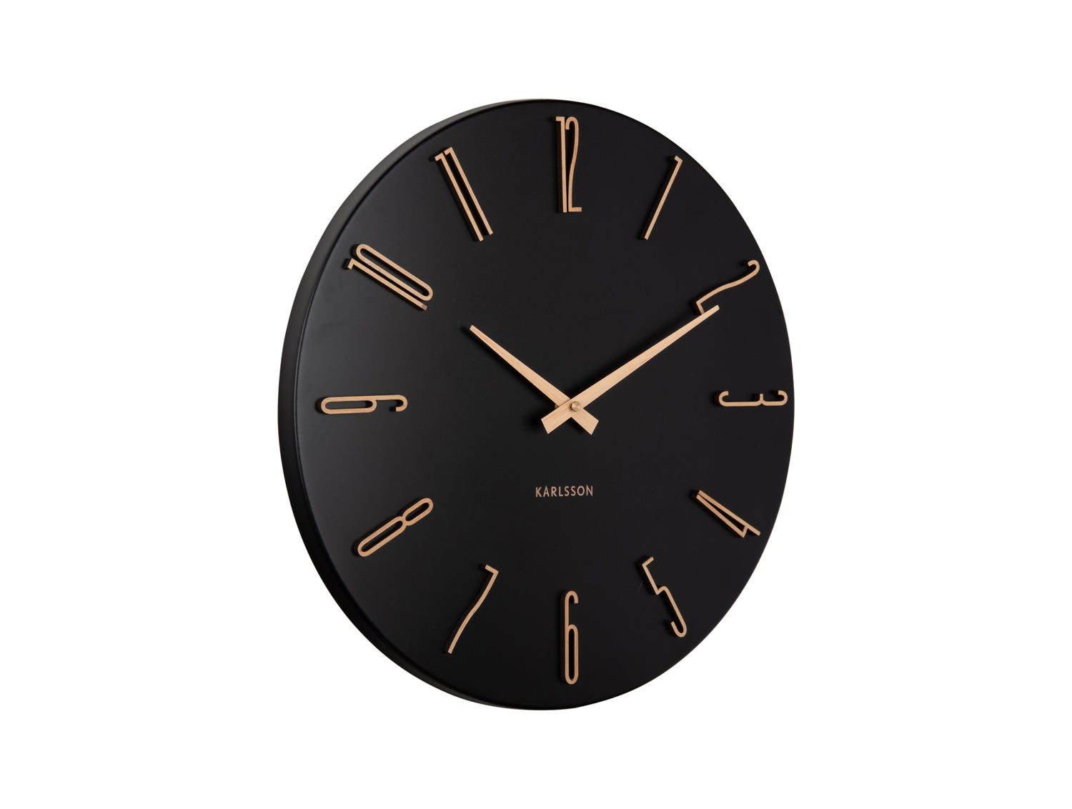 Karlsson Esmerado KA6072BK Wanduhr Schwarz • Geräuschloses Sweep-Werk • Elegantes Metall-Design