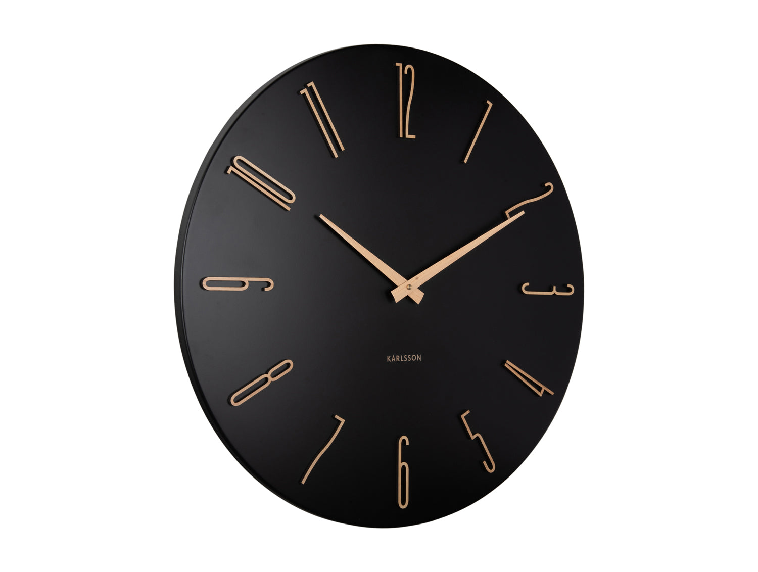Karlsson Esmerado Large KA6073BK Wanduhr Schwarz • Sweep-Uhrwerk • Offenes Zifferblatt