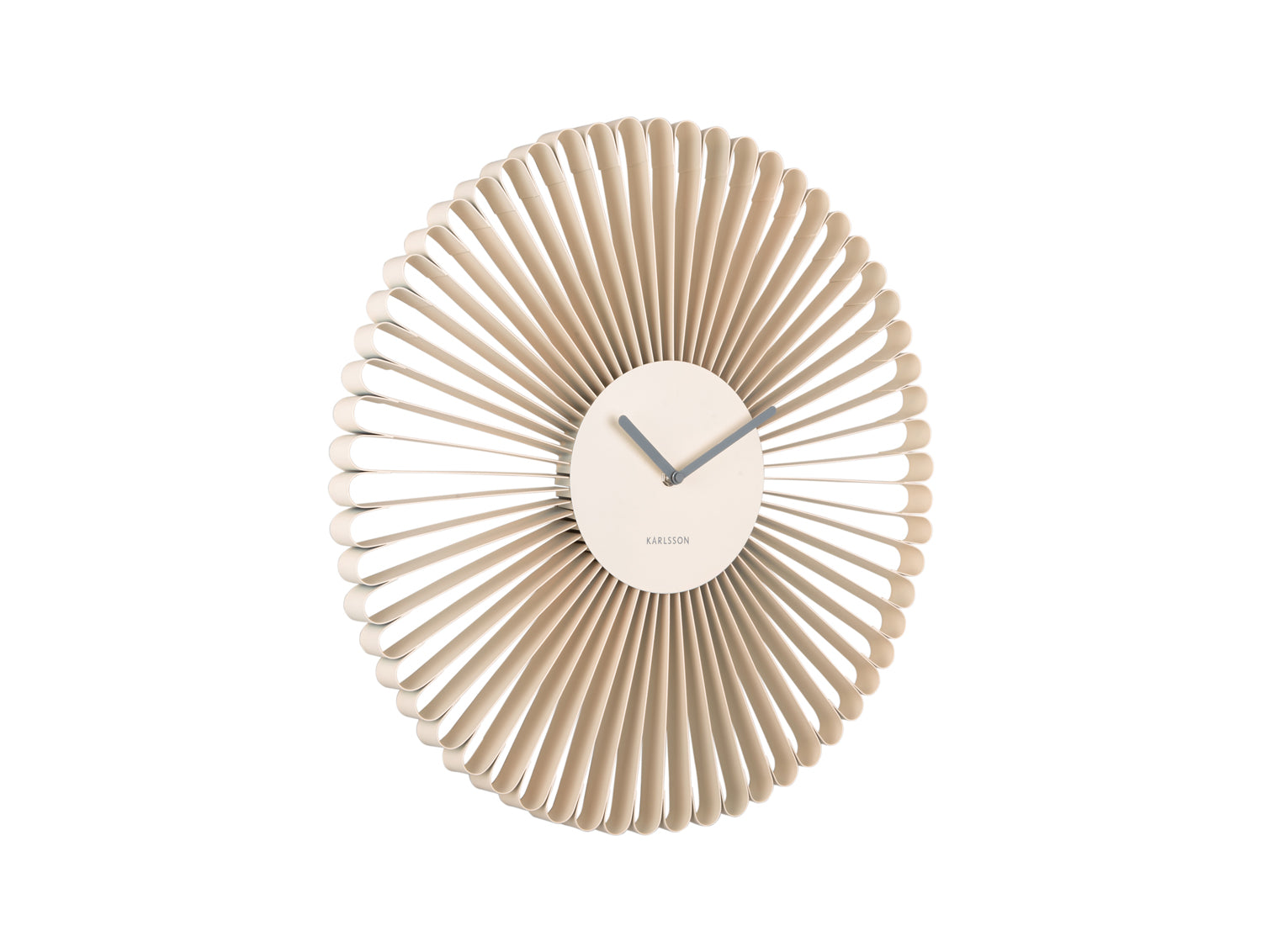 Karlsson Cascara KA6074WH Wanduhr Cremeweiß • Geräuschloses Sweep-Uhrwerk • Skulpturales Eisendesign