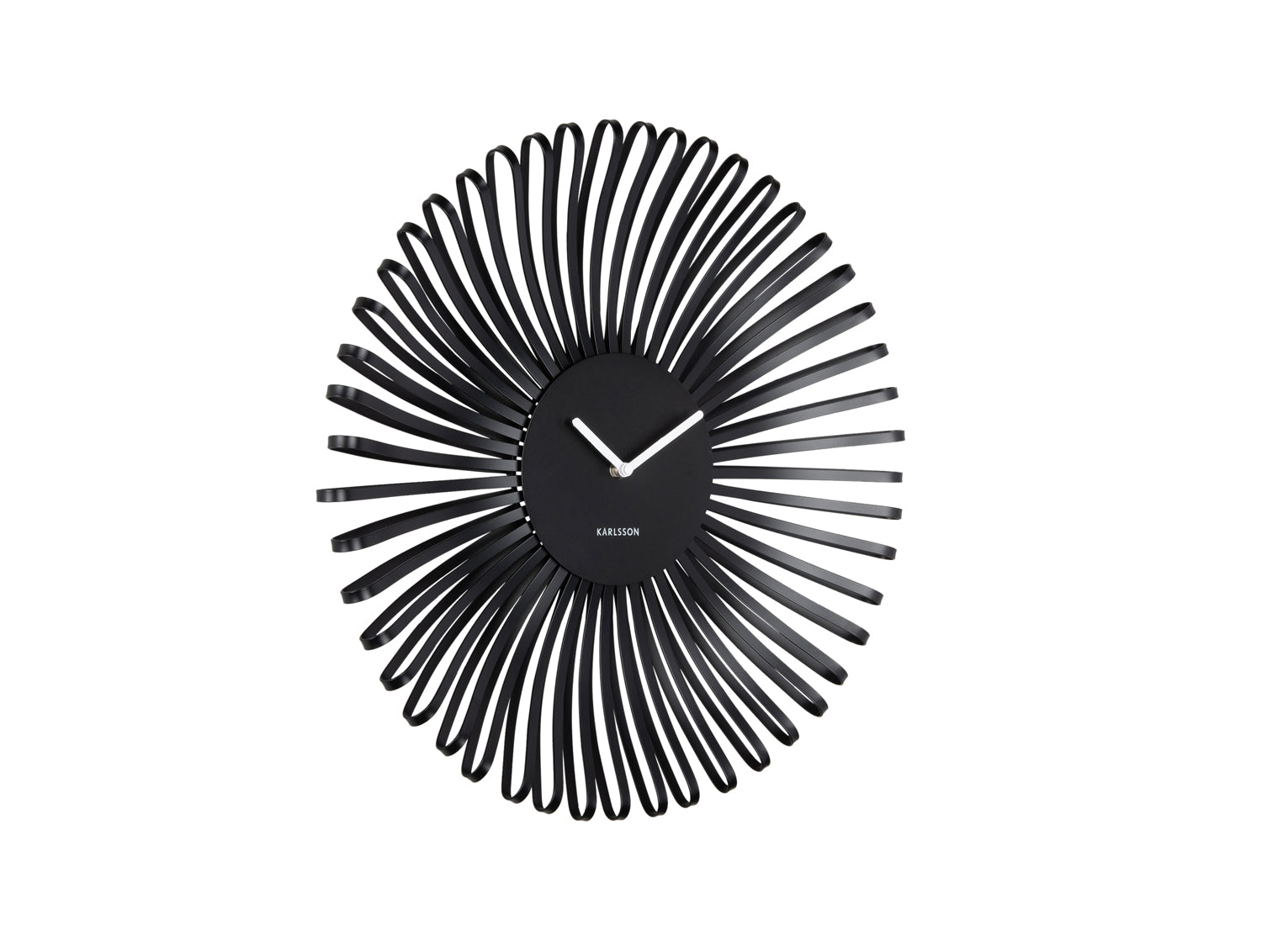 Karlsson Polo KA6075BK Wanduhr Schwarz • Geräuschloses Sweep-Uhrwerk • 3D-Effekt Design