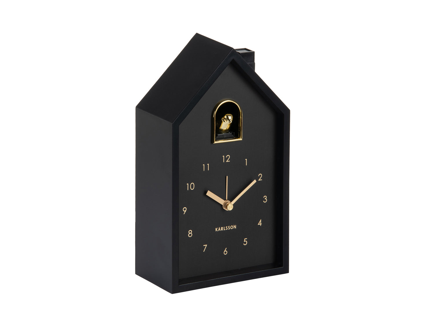 Karlsson Modern Cuckoo Oro KA6077BK Wecker Schwarz • Kuckucksgeräusch beim Alarm • Snooze-Funktion