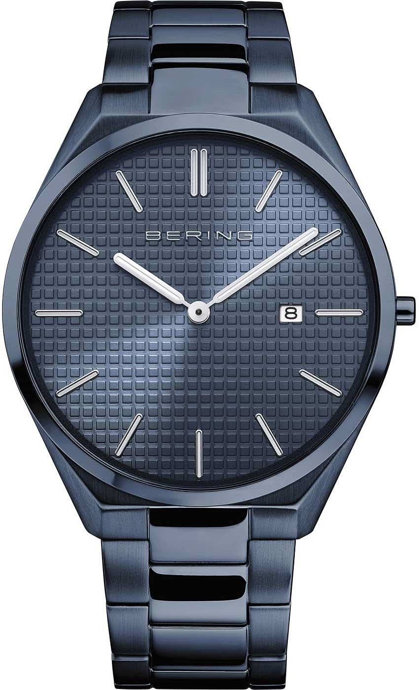 Bering Ultra Slim 17240-797 Men's Watch • Scratch-resistant Sapphire Crystal • Flat Design