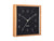 Karlsson Neat Cuadrado KA6114BK Wanduhr Schwarz • Geräuschloses Sweep-Uhrwerk • Bambus-Rahmen