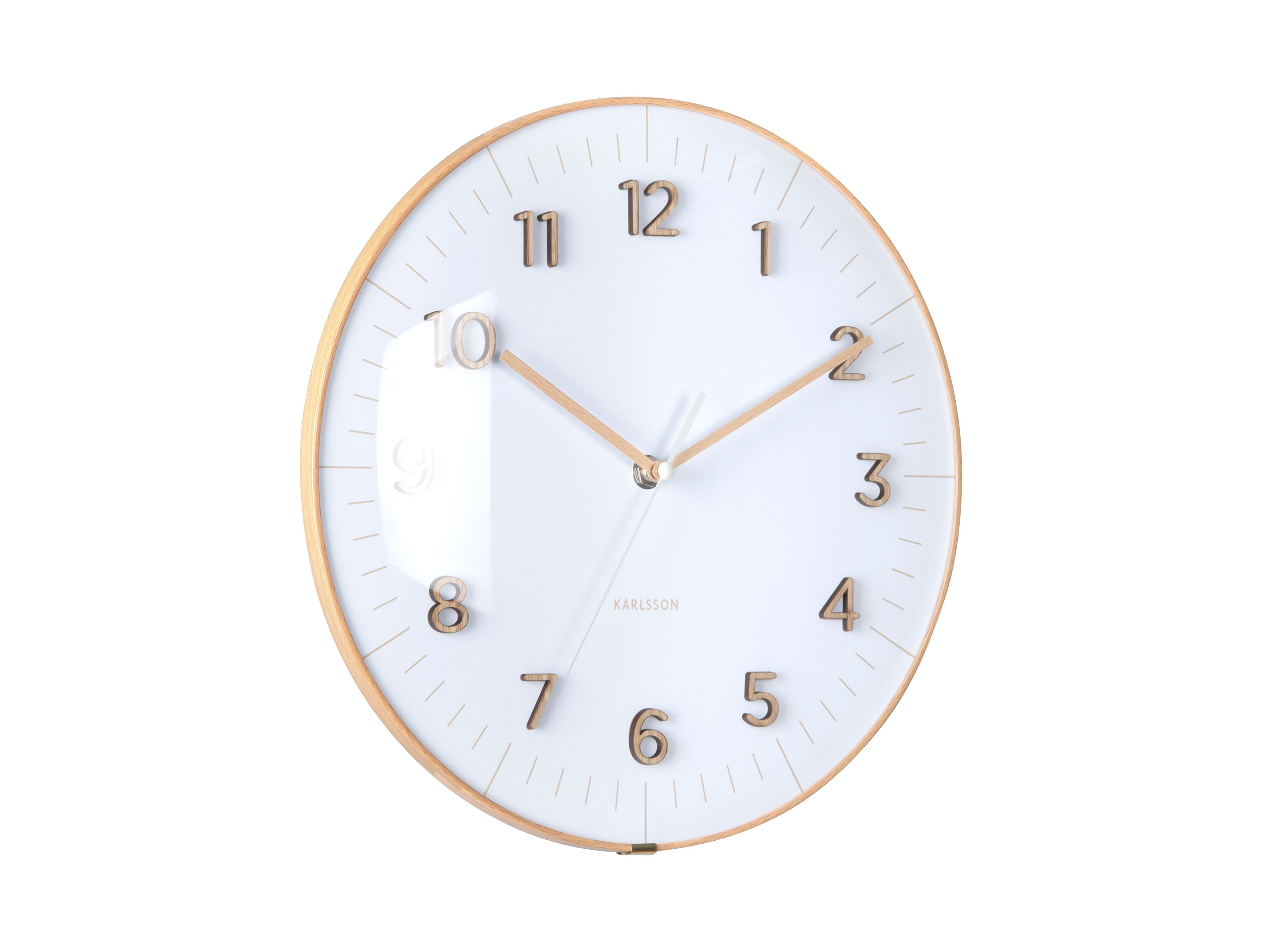 Karlsson Esencia Dome KA6110WH Wanduhr Weiß • Geräuschloses Sweep-Uhrwerk • Gewölbte Glaskuppel