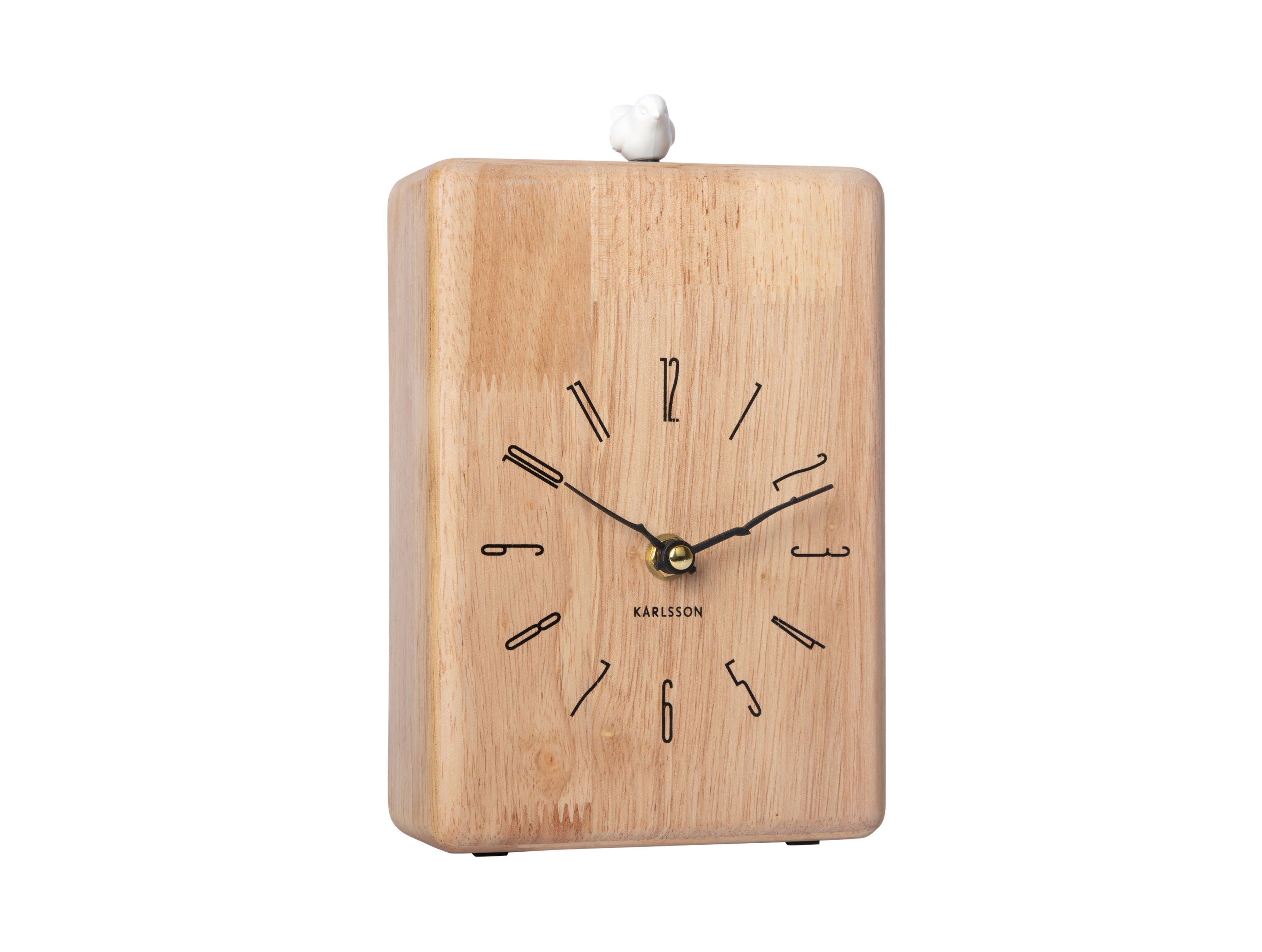 Karlsson Rama Cuckoo KA6125WD Wanduhr Helles Holz • Kuckucksgeräusch zur vollen Stunde • Wand- und Tischnutzung