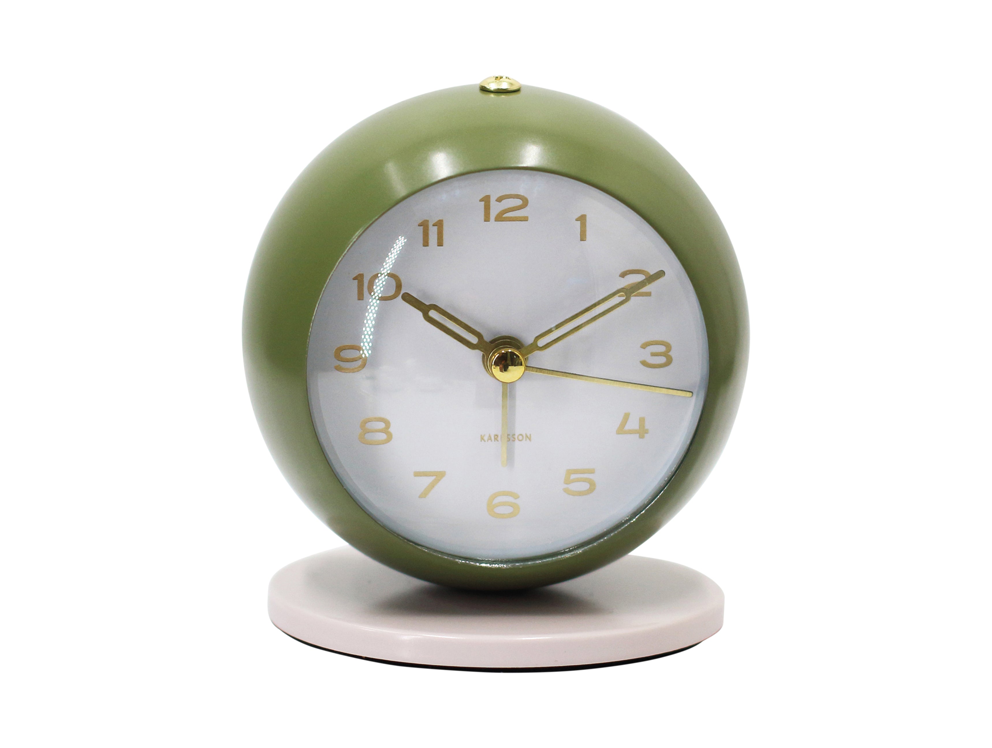 Karlsson Reina KA6141GR Wecker Luxusgrün • Sweep-Uhrwerk • Elegantes Eisengehäuse