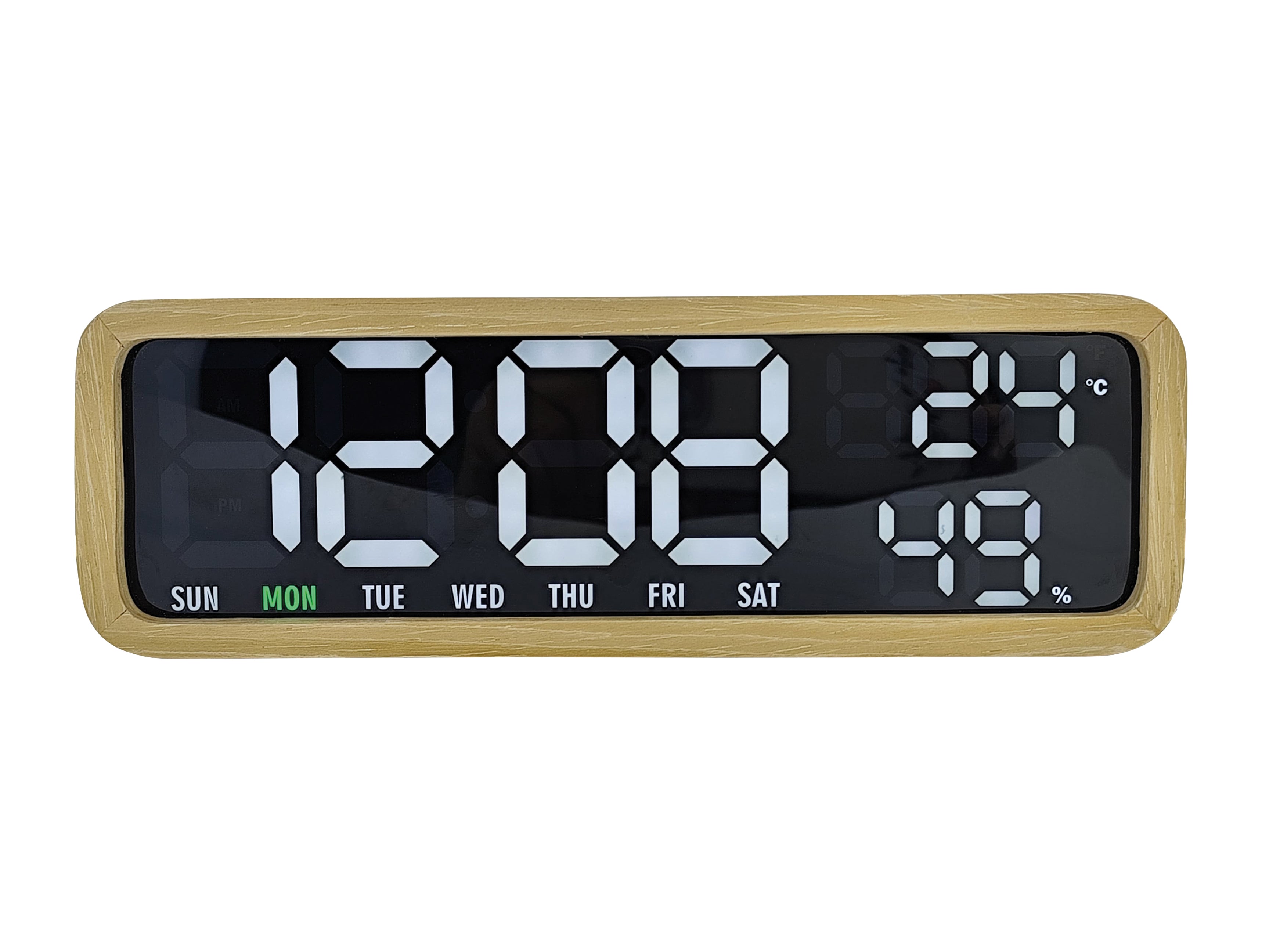 Karlsson Madera KA6145WH Wecker Weiß • Digitales LED-Display • Geräuschloser Betrieb