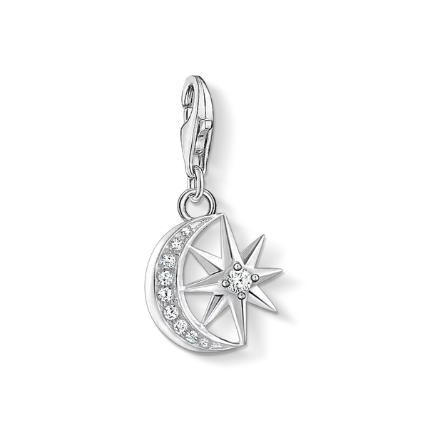 Charm Pendant Star and Moon - 925 Sterling Silver