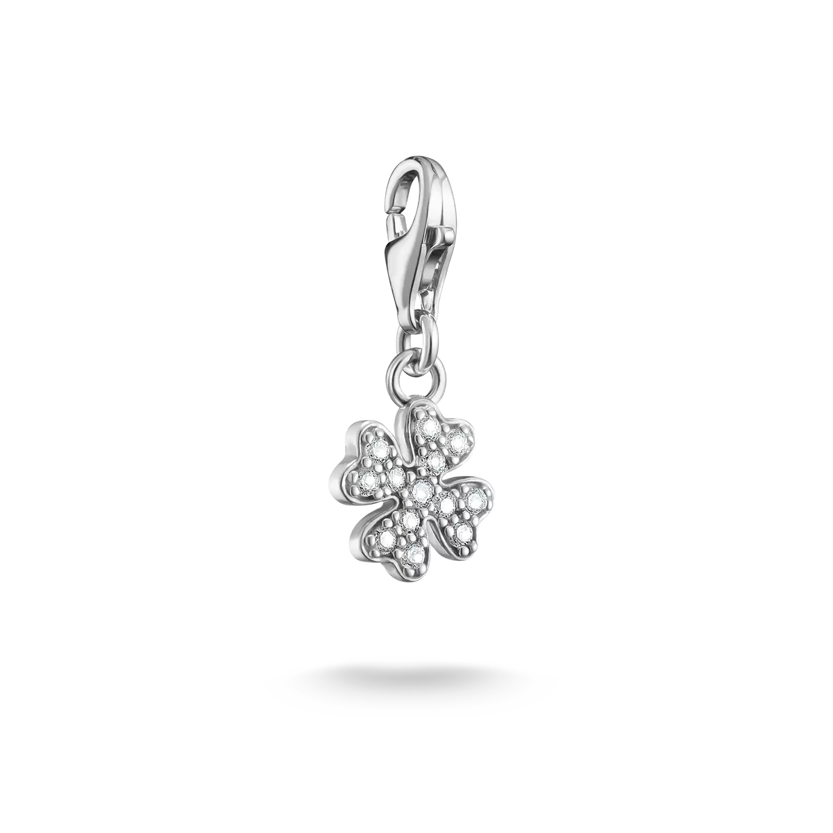 Charm Pendant Clover with Stones - 925 Sterling Silver